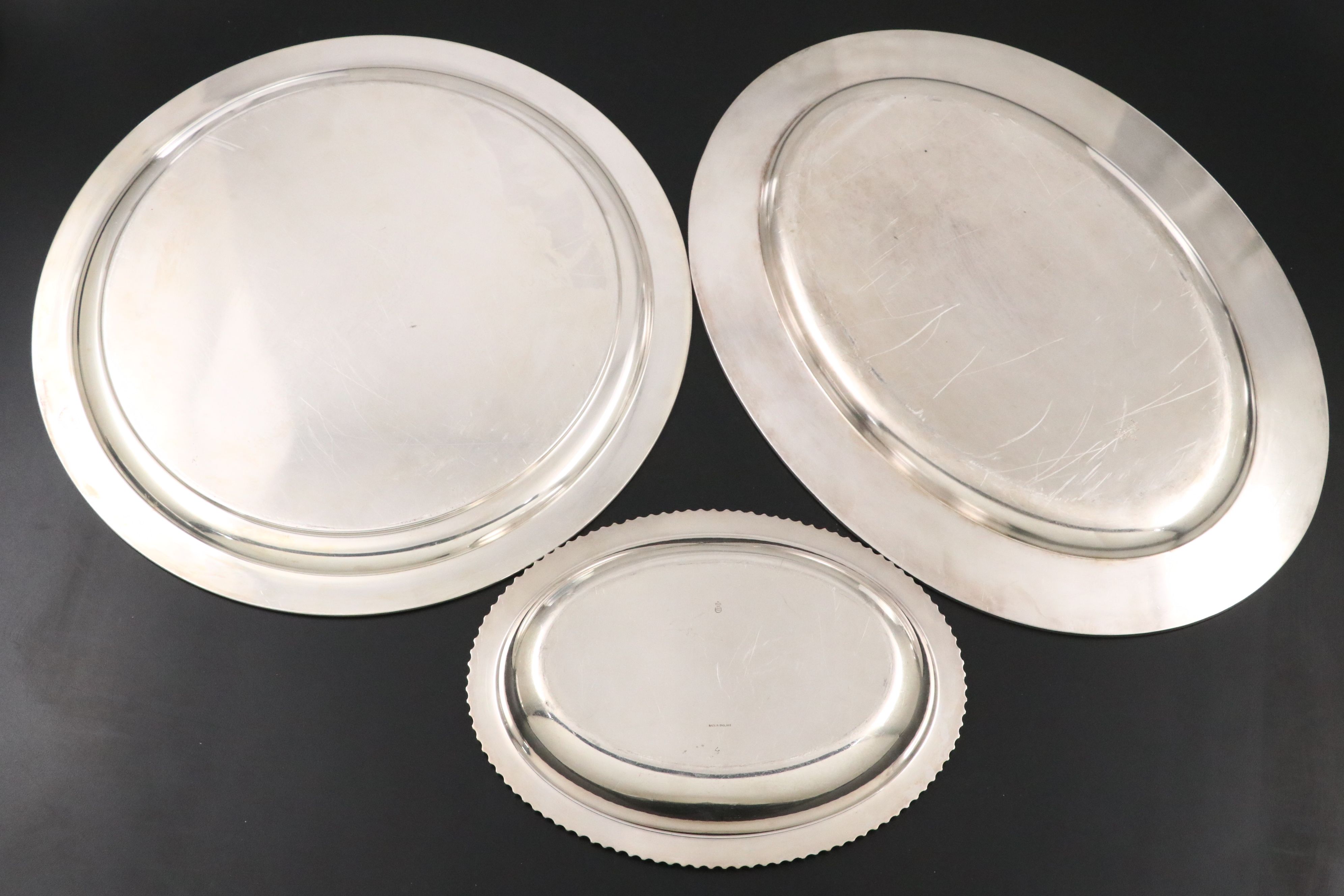 Reed & Barton Oval Serving Platter with Assorted Silver Plate Serveware