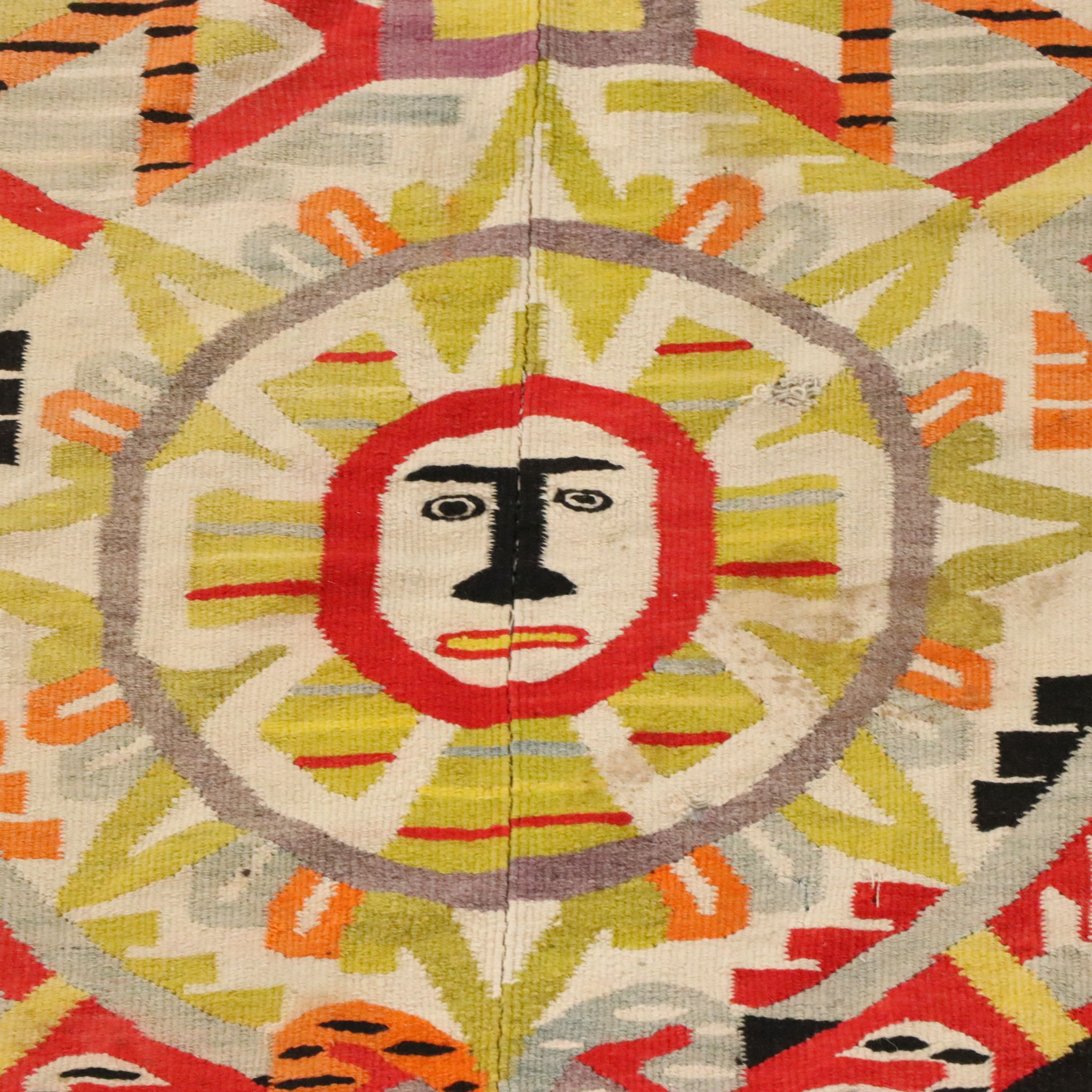 4'5 x 6'7 Handwoven Mexican Oaxaca Area Rug