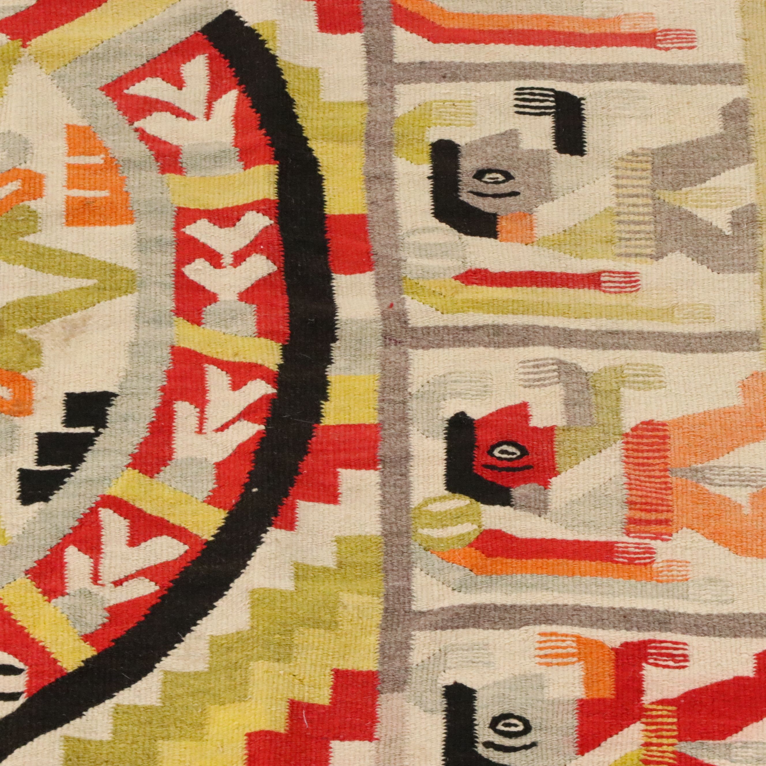 4'5 x 6'7 Handwoven Mexican Oaxaca Area Rug