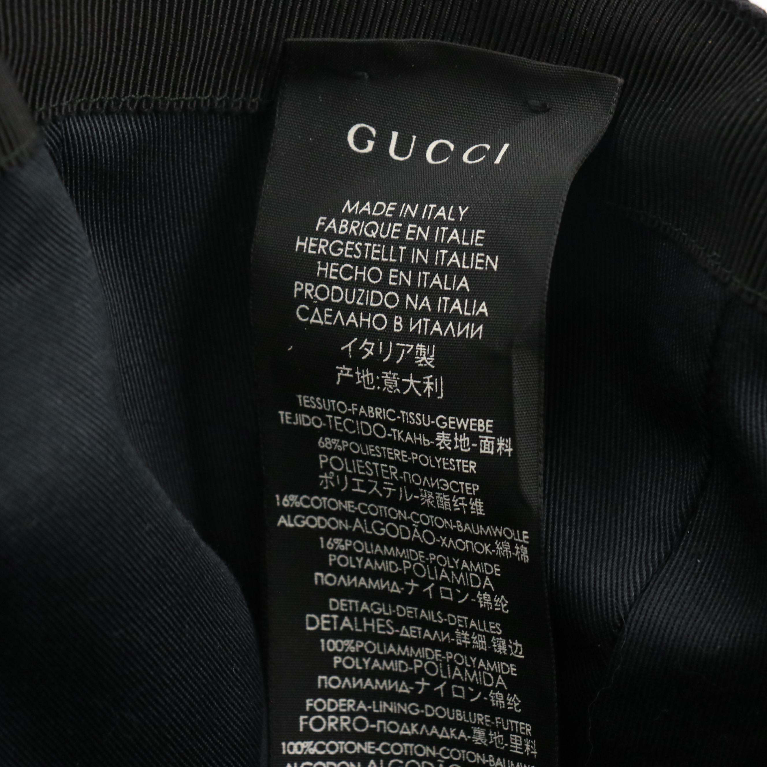 Gucci Black Web Striped Canvas Baseball Cap