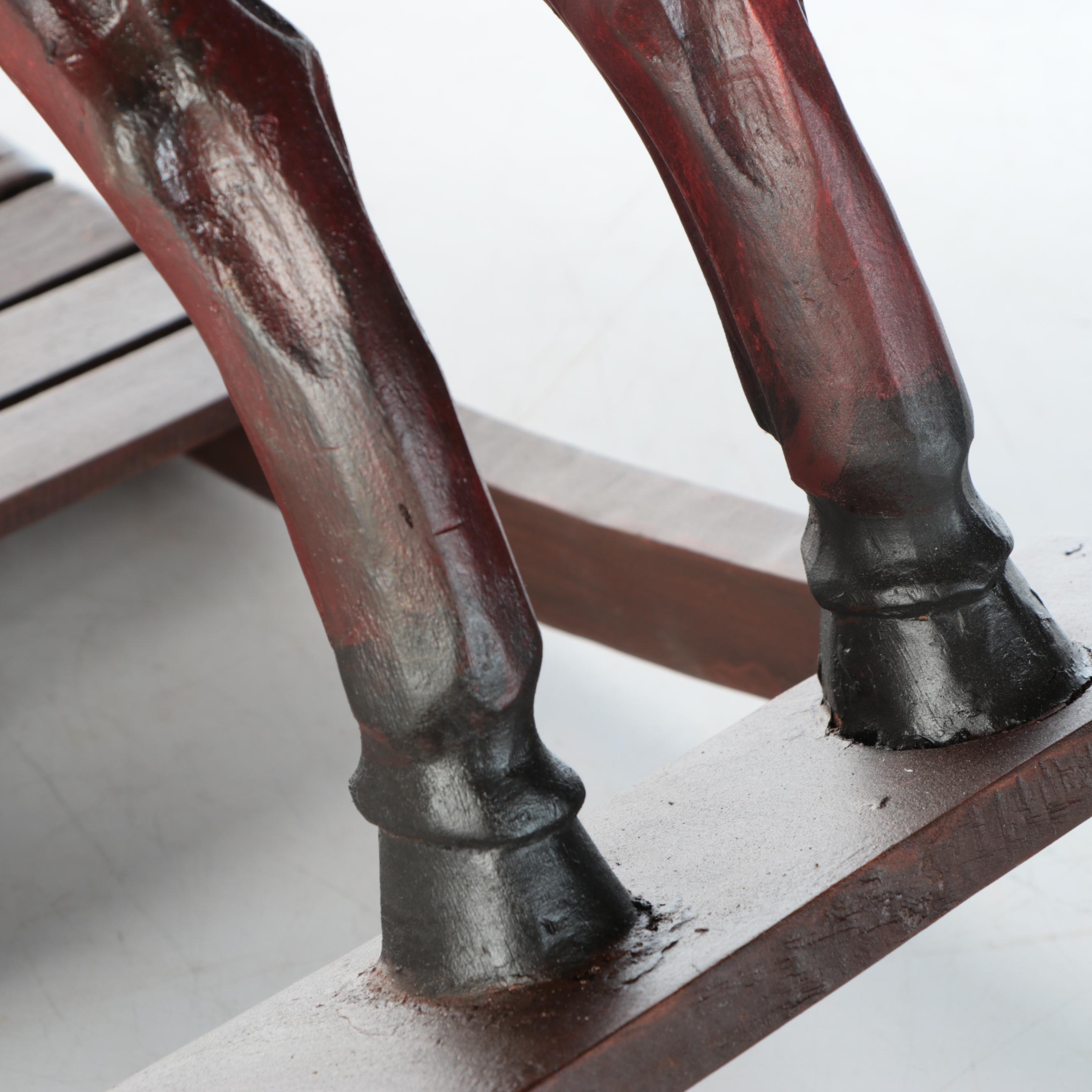 Victorian Style Wooden Rocking Horse, 20th Century