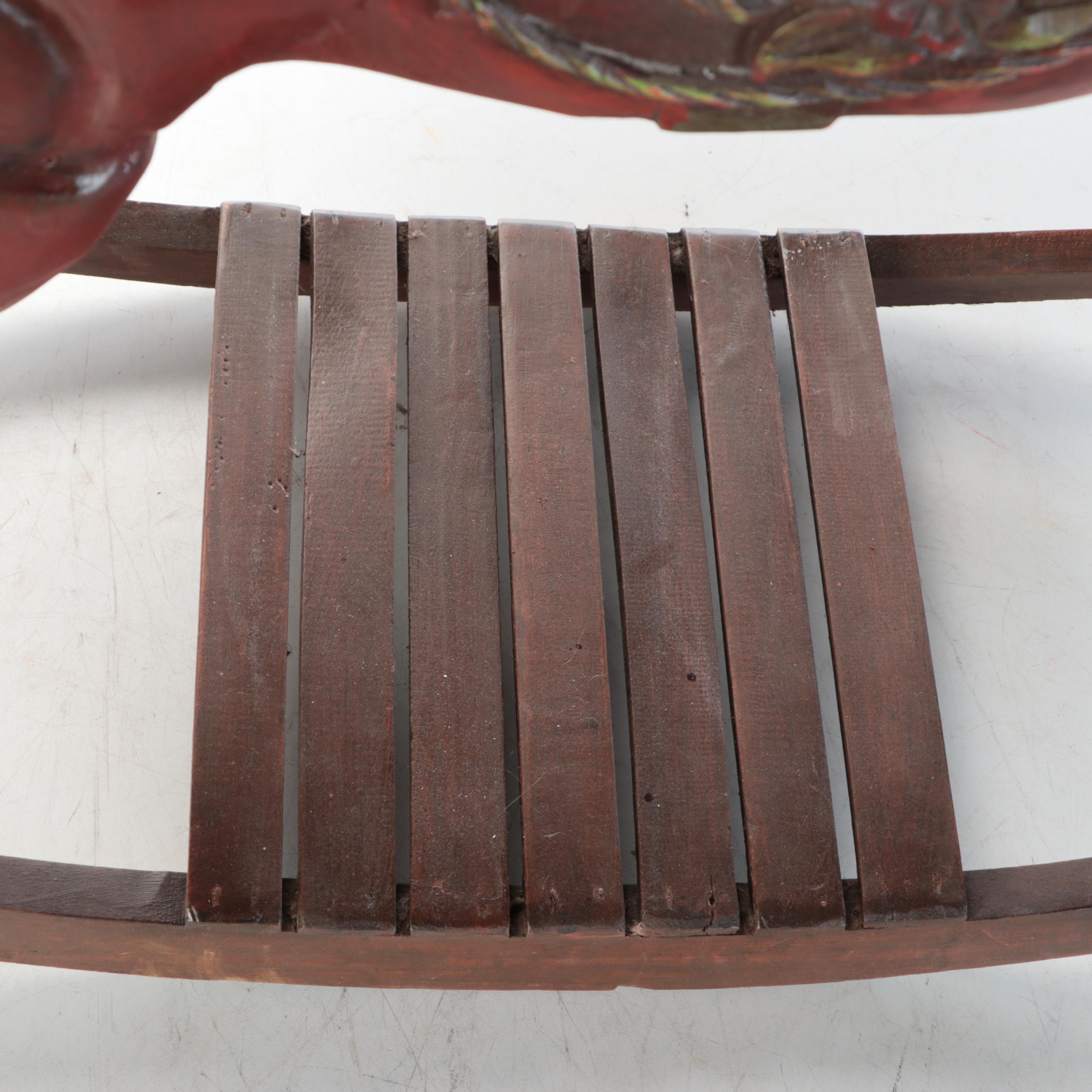 Victorian Style Wooden Rocking Horse, 20th Century