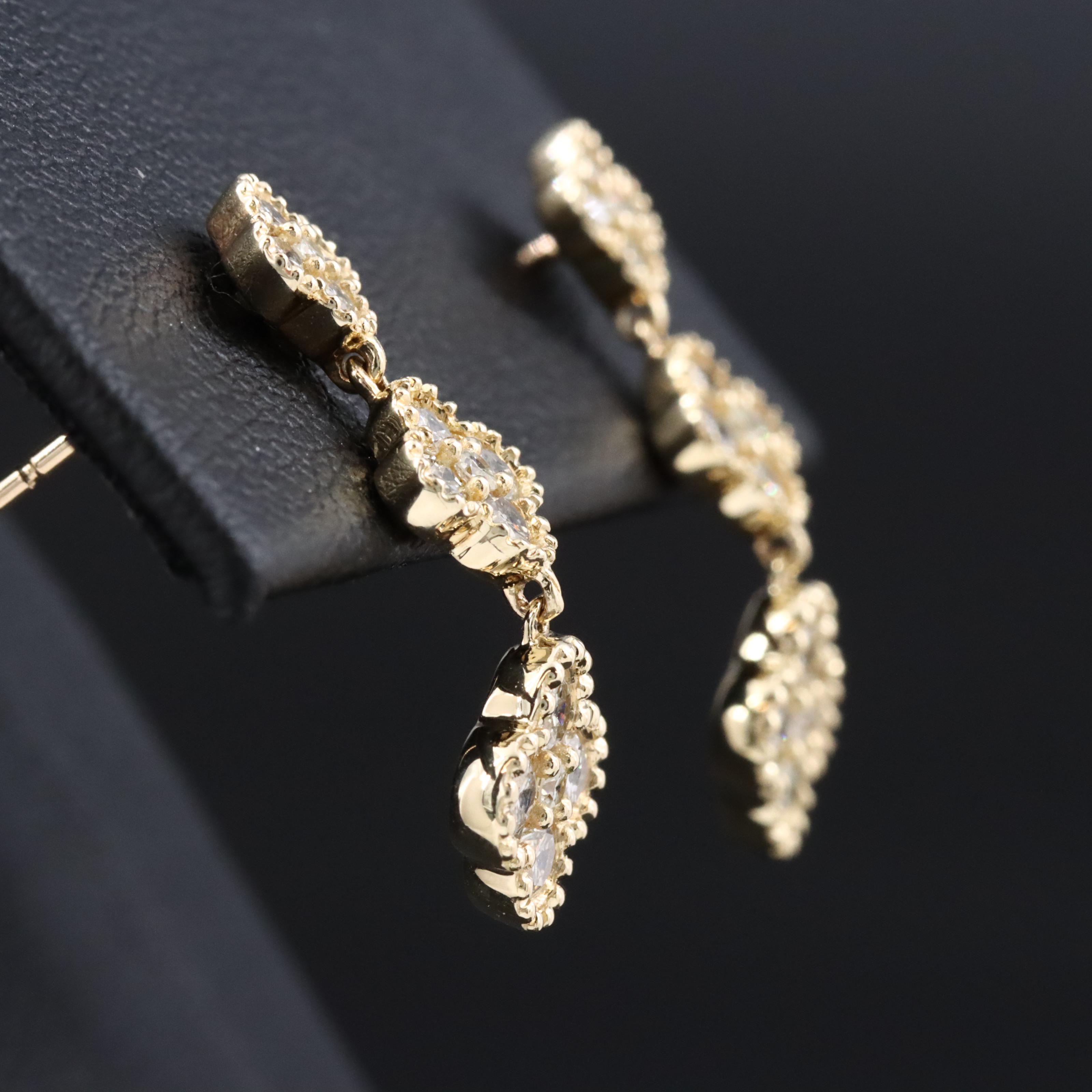 14K 1.02 CTW Diamond Quatrefoil Drop Earrings