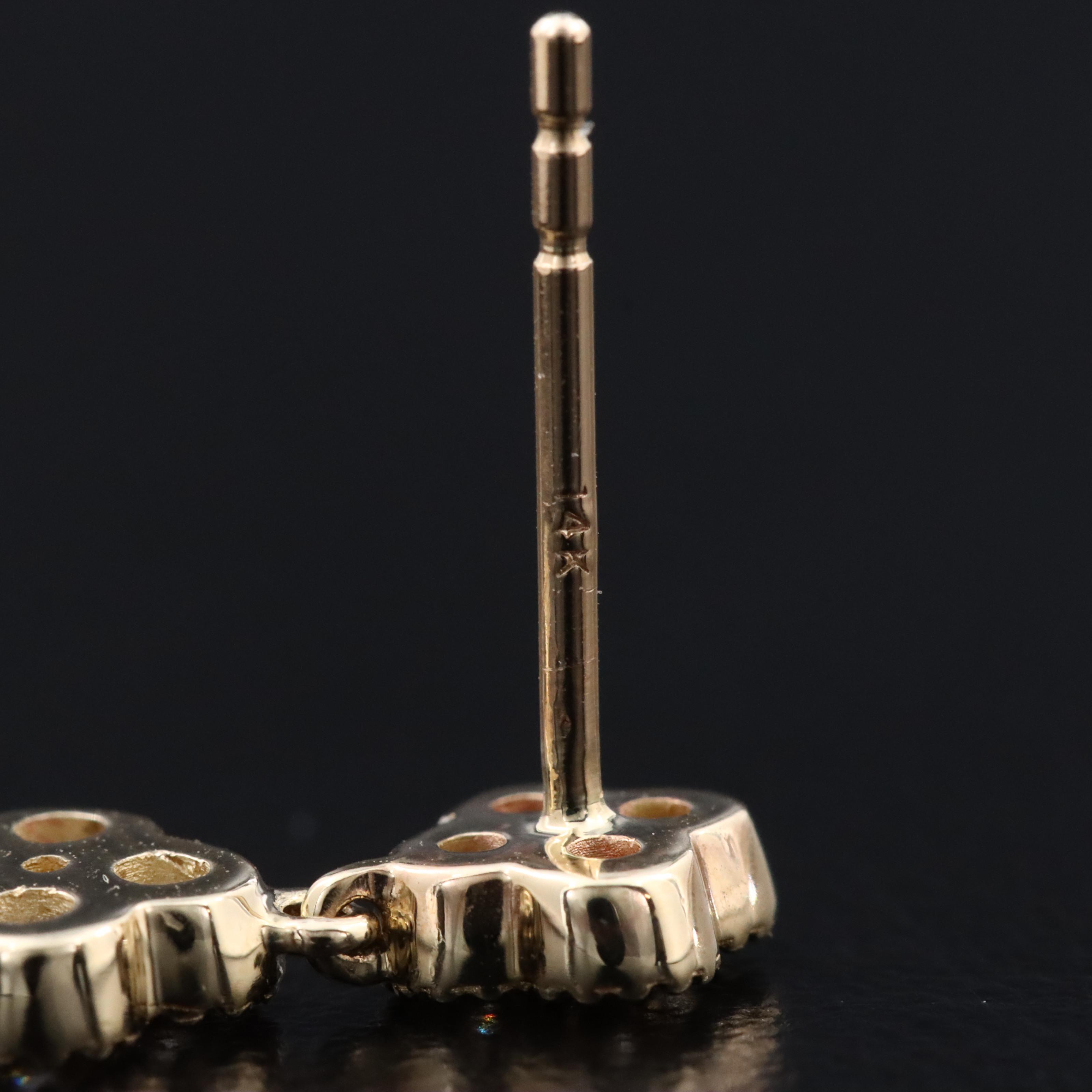 14K 1.02 CTW Diamond Quatrefoil Drop Earrings