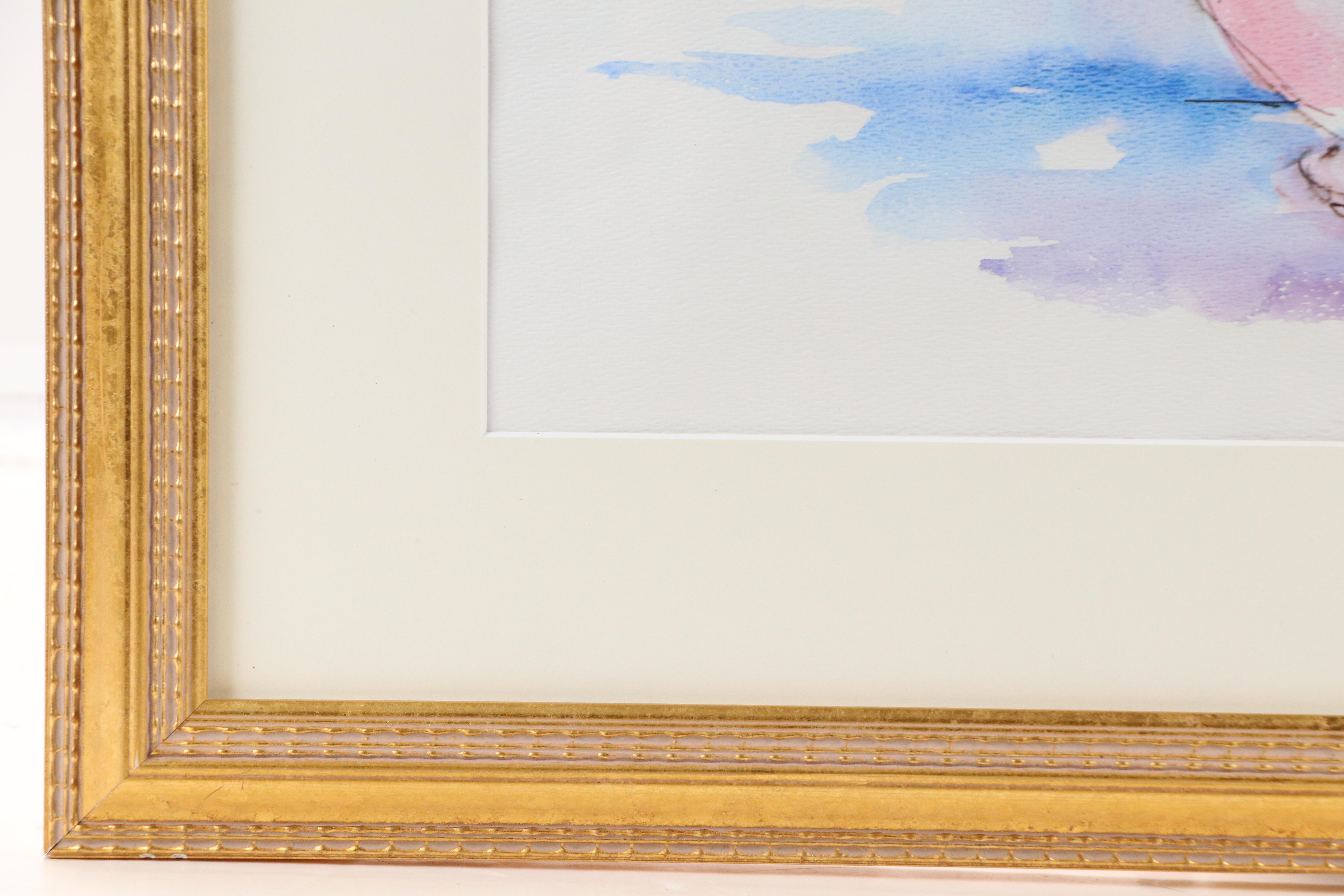 Ruth Levinson Watercolor Painting of Floral Still Life, Late 20th Century