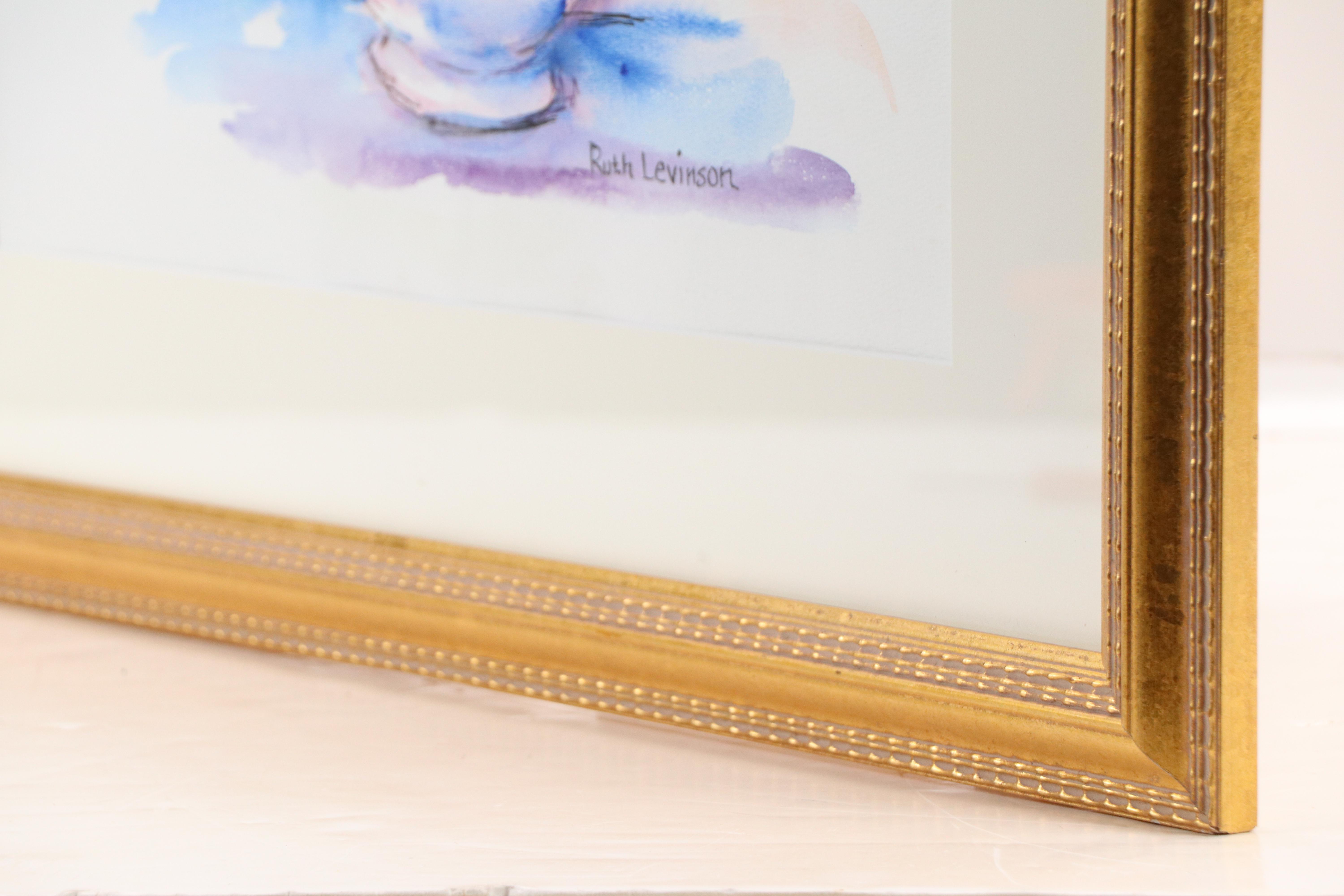 Ruth Levinson Watercolor Painting of Floral Still Life, Late 20th Century