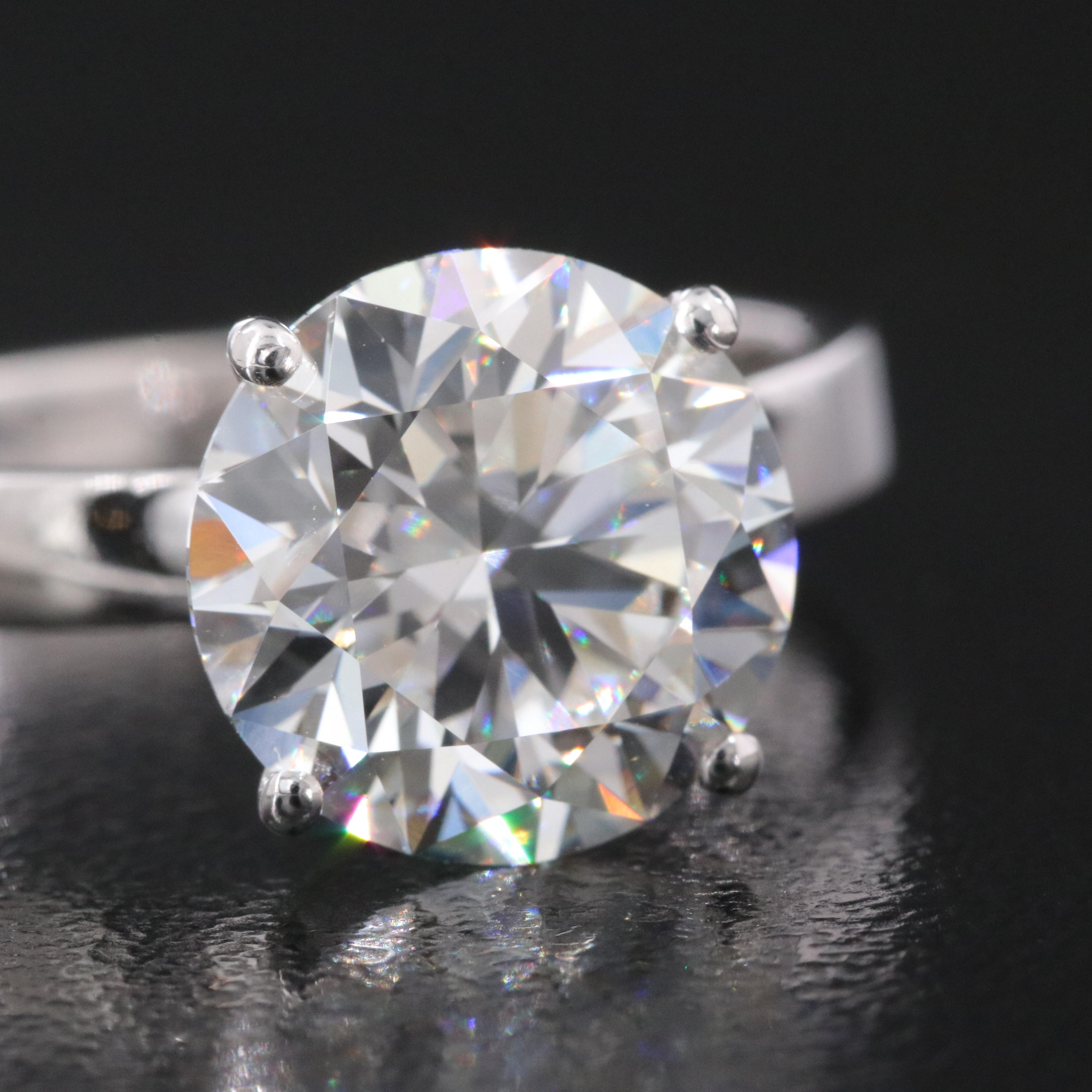 14K 4.00 CT Lab Grown Solitaire Ring with IGI Report