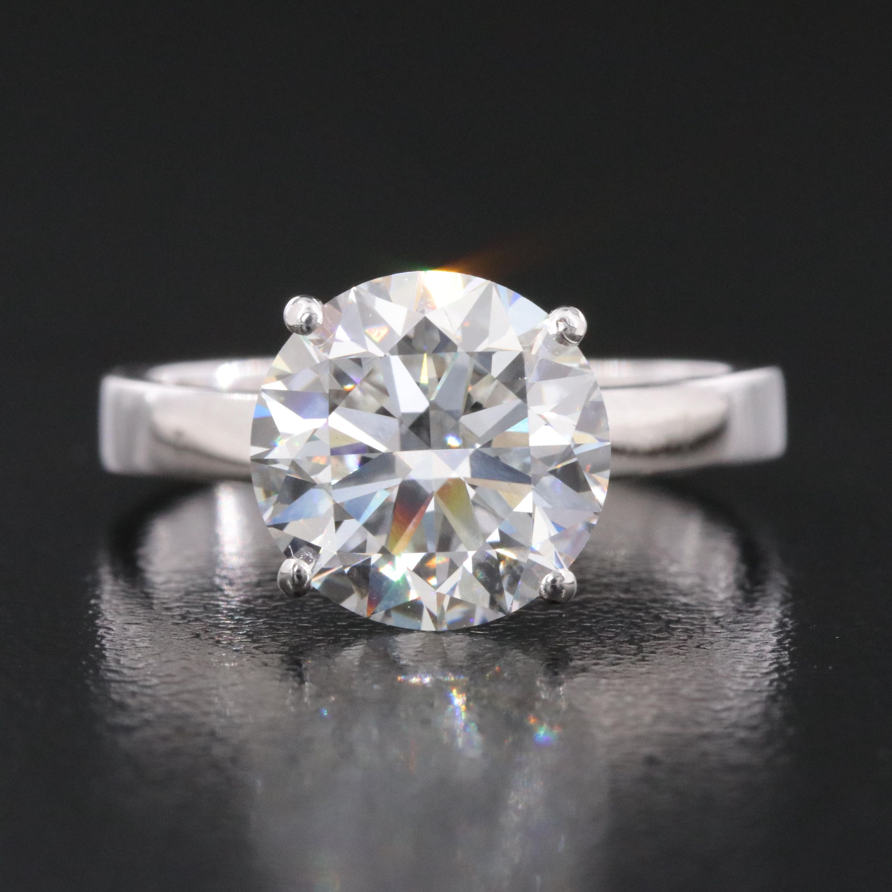 14K 4.00 CT Lab Grown Solitaire Ring with IGI Report