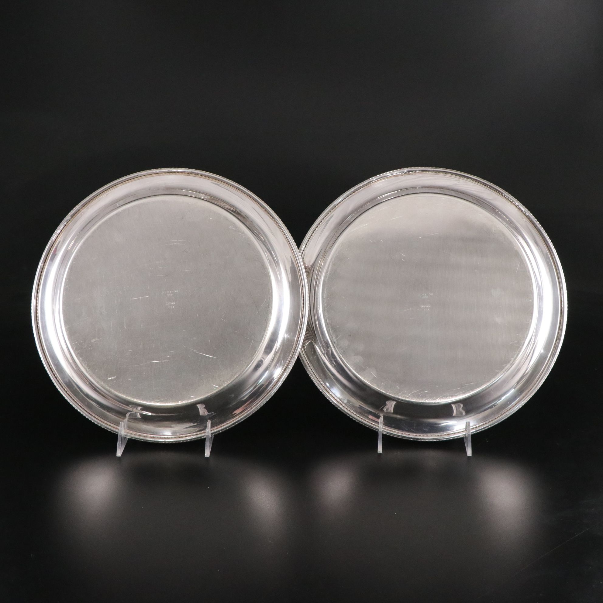 Six Silver Plate Serving Trays, Mid to Late 20th Century