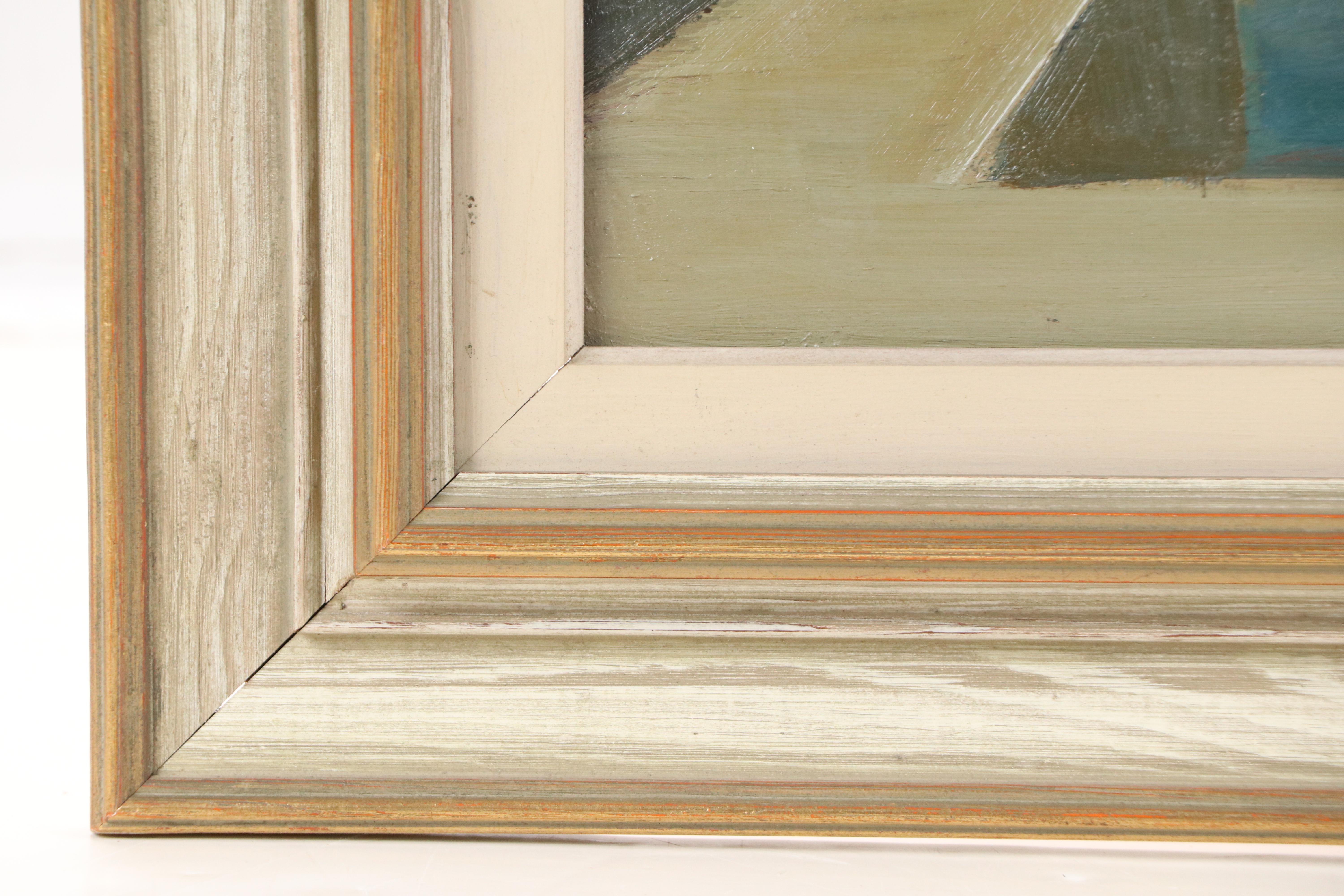 Tage Evald Nilsson Oil Painting of Docked Canoe, Mid-20th Century