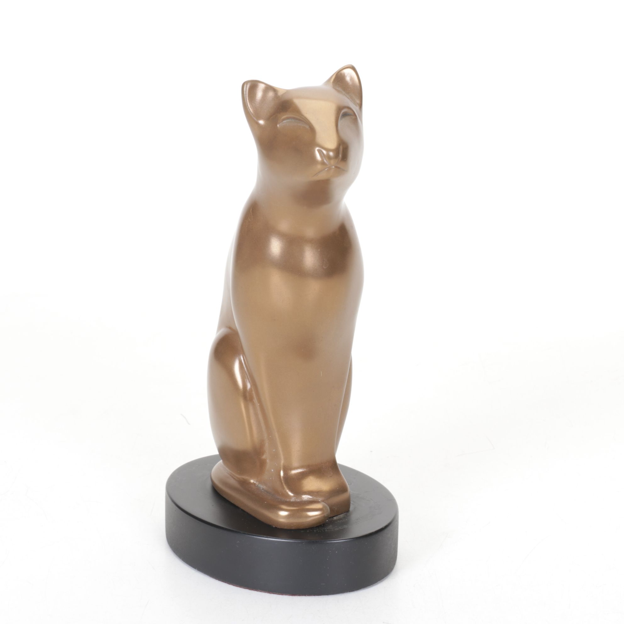 Art Deco Style Bronze Cat Sculpture after Floyd DeWitt "Bast"