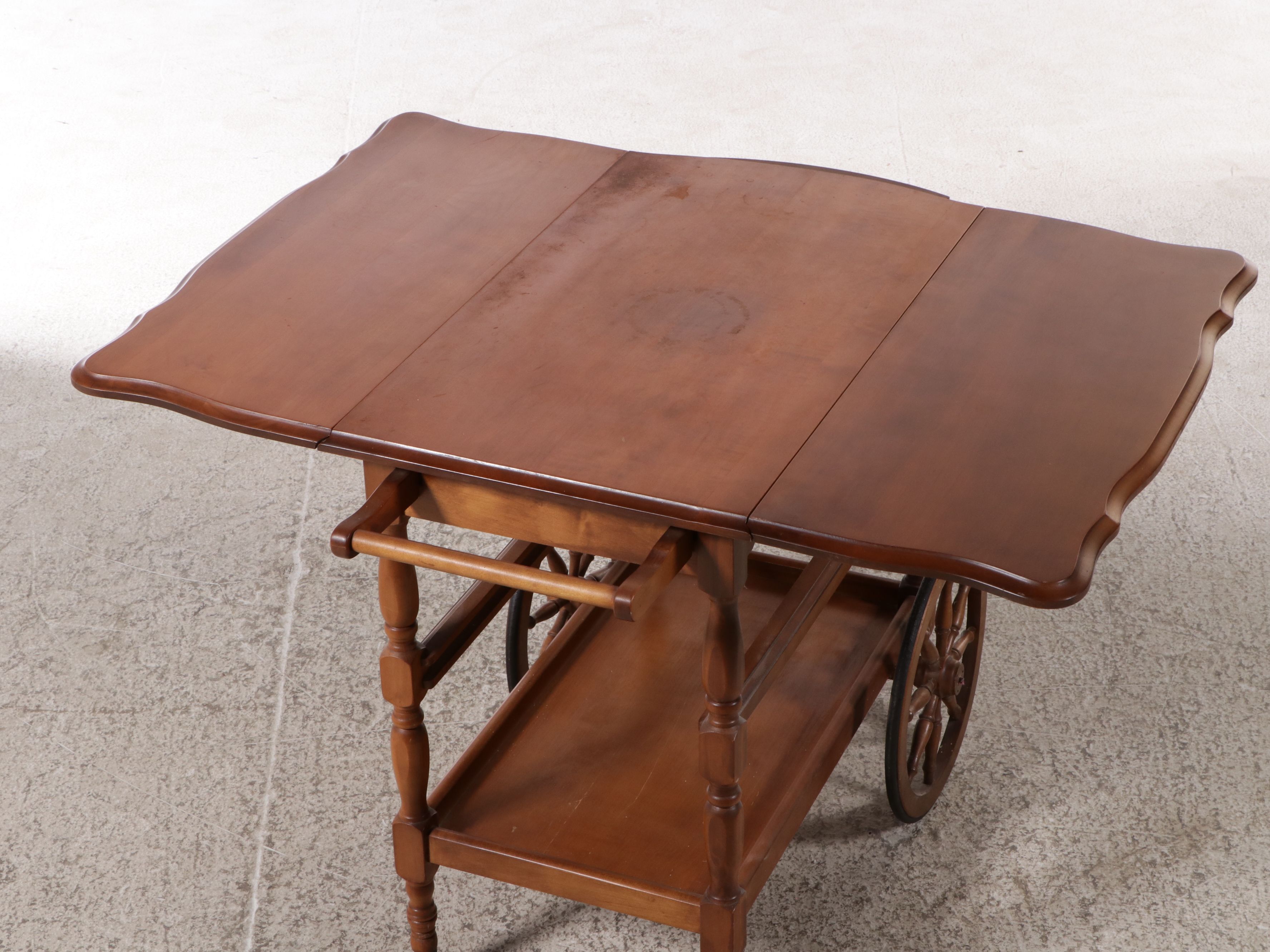 Early American Style Maple Tea Cart