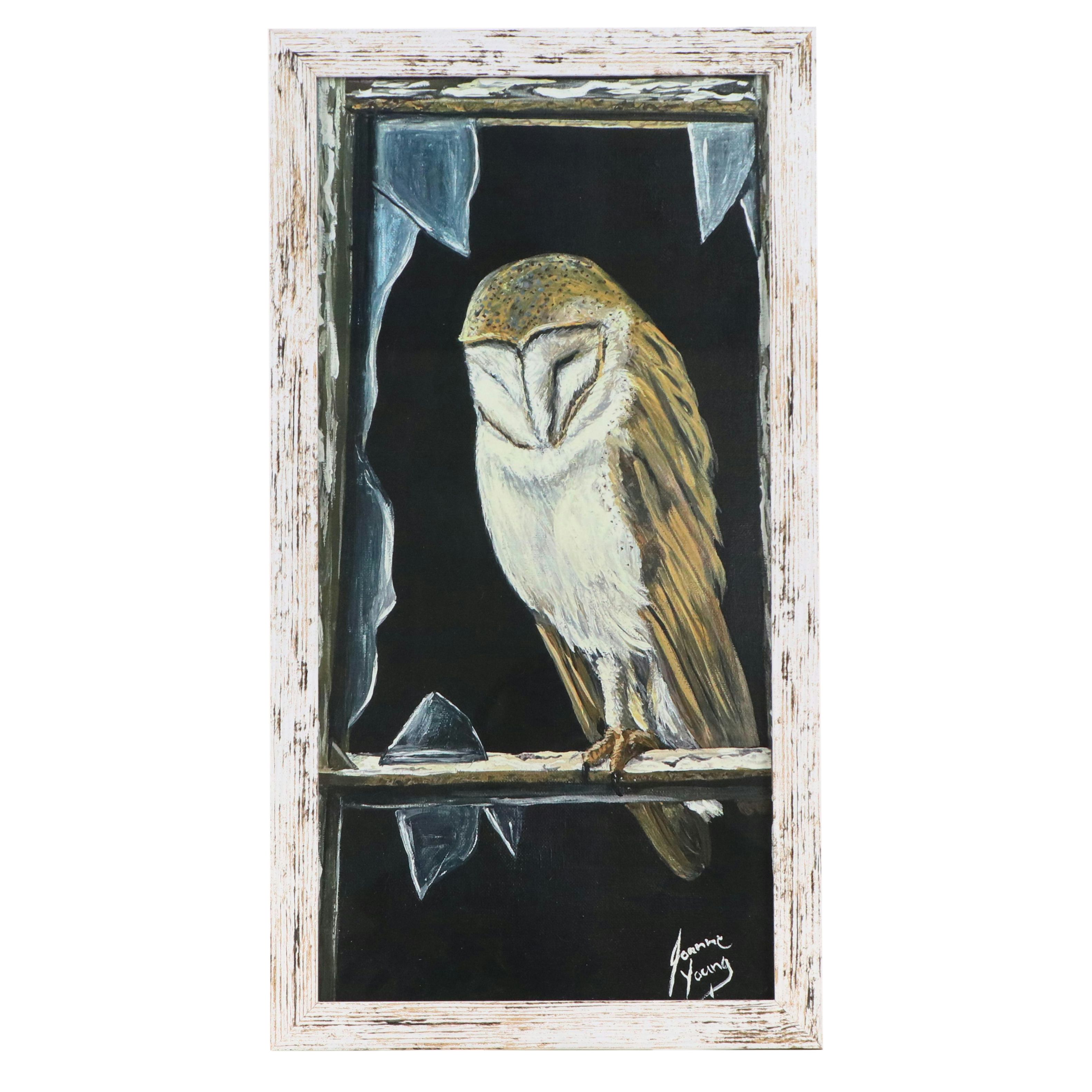 Joanne Young Offset Lithograph "Barn Owl," Late 20th Century