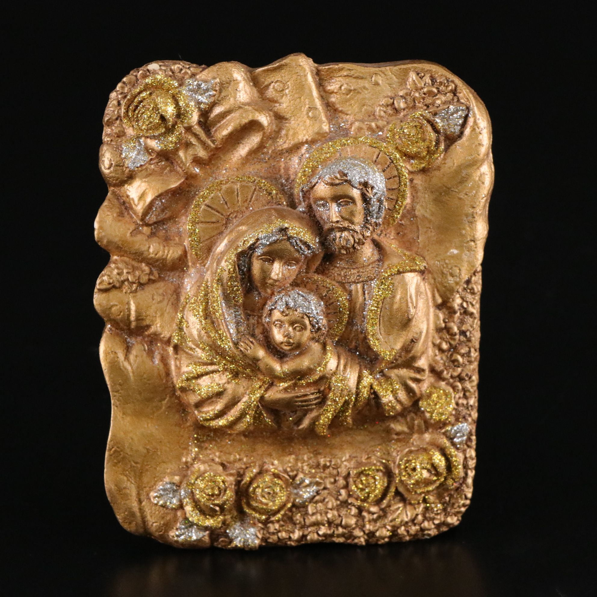 Philippine Cast Mount Pinatubo and Taal Volcano Ash Handmade Religious Icon