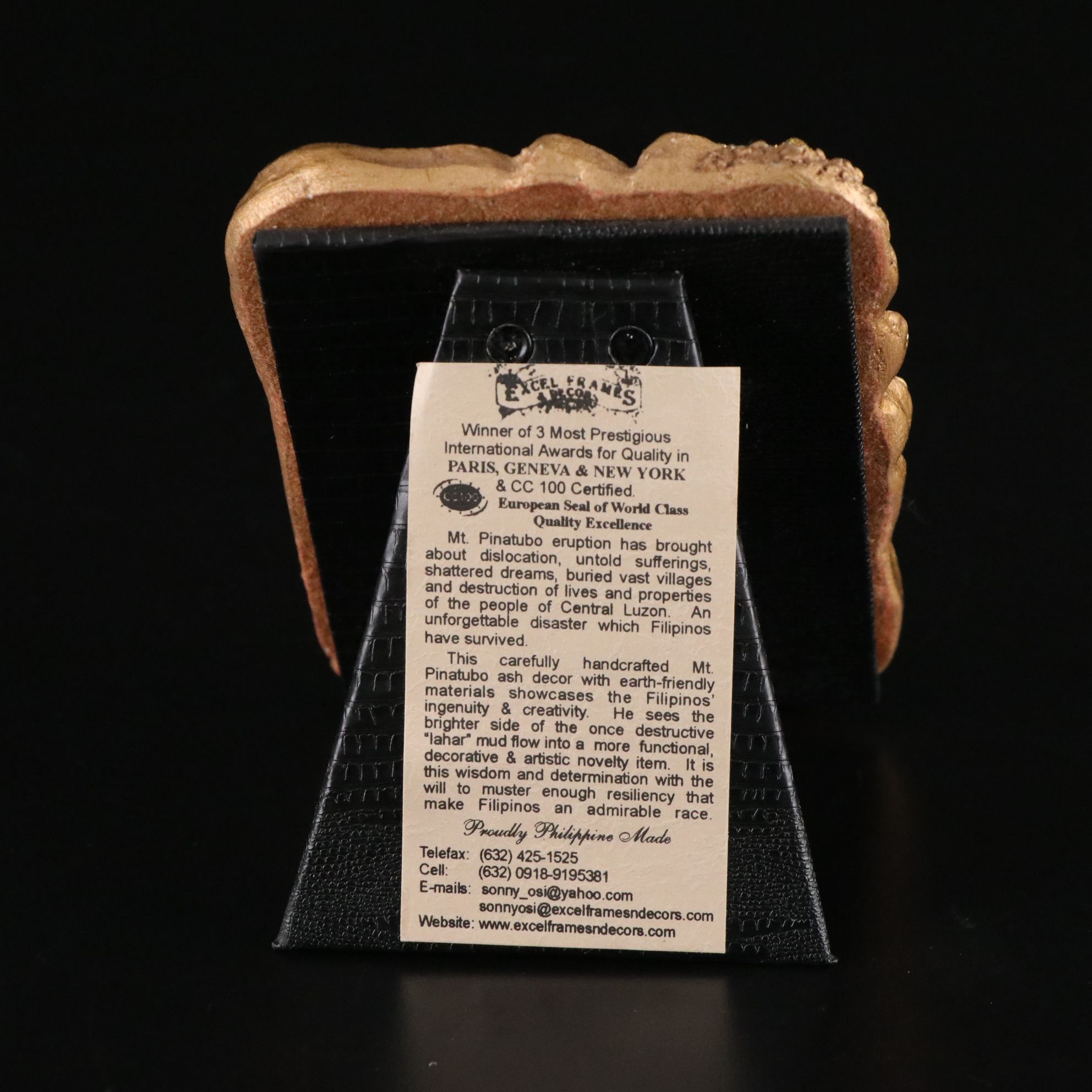 Philippine Cast Mount Pinatubo and Taal Volcano Ash Handmade Religious Icon