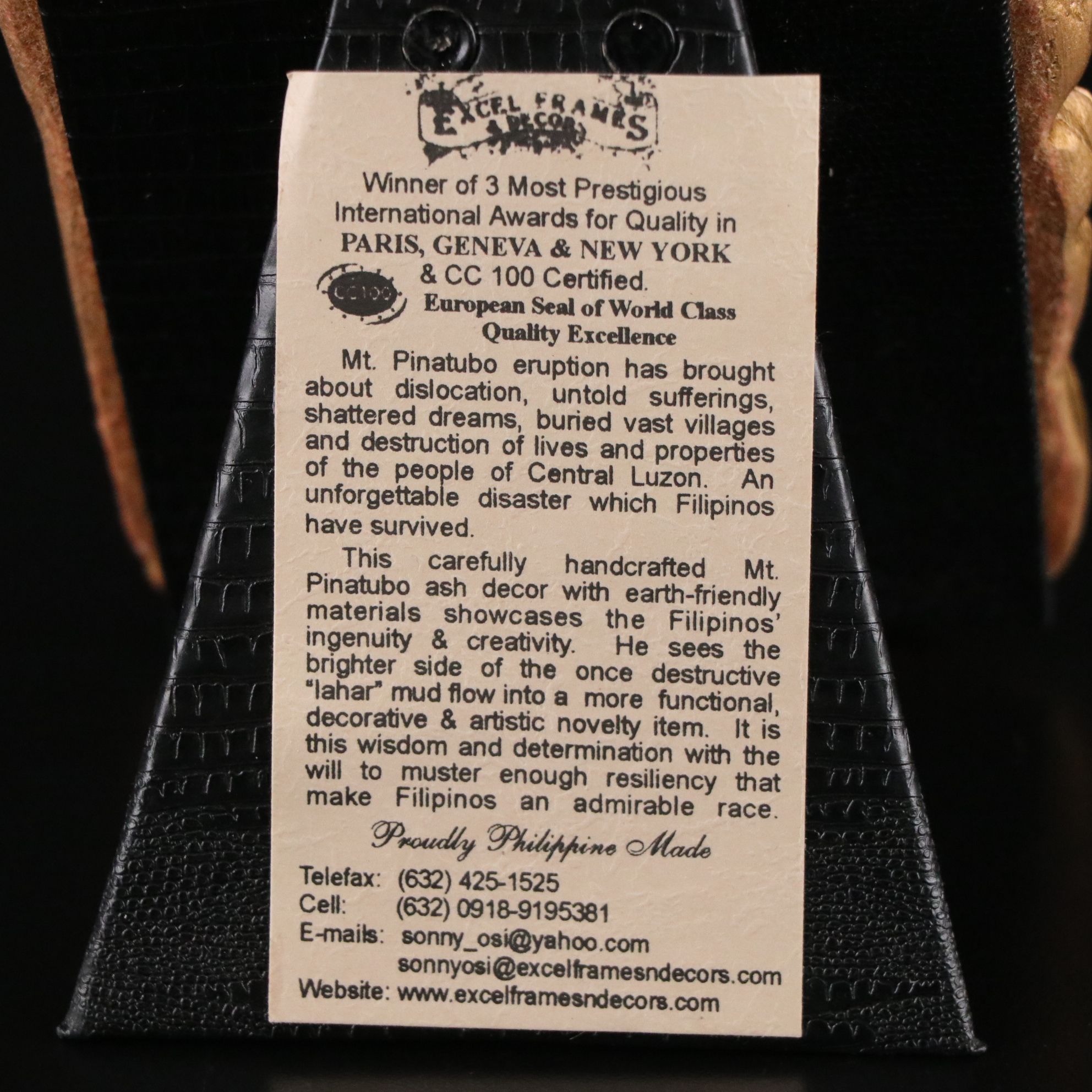 Philippine Cast Mount Pinatubo and Taal Volcano Ash Handmade Religious Icon