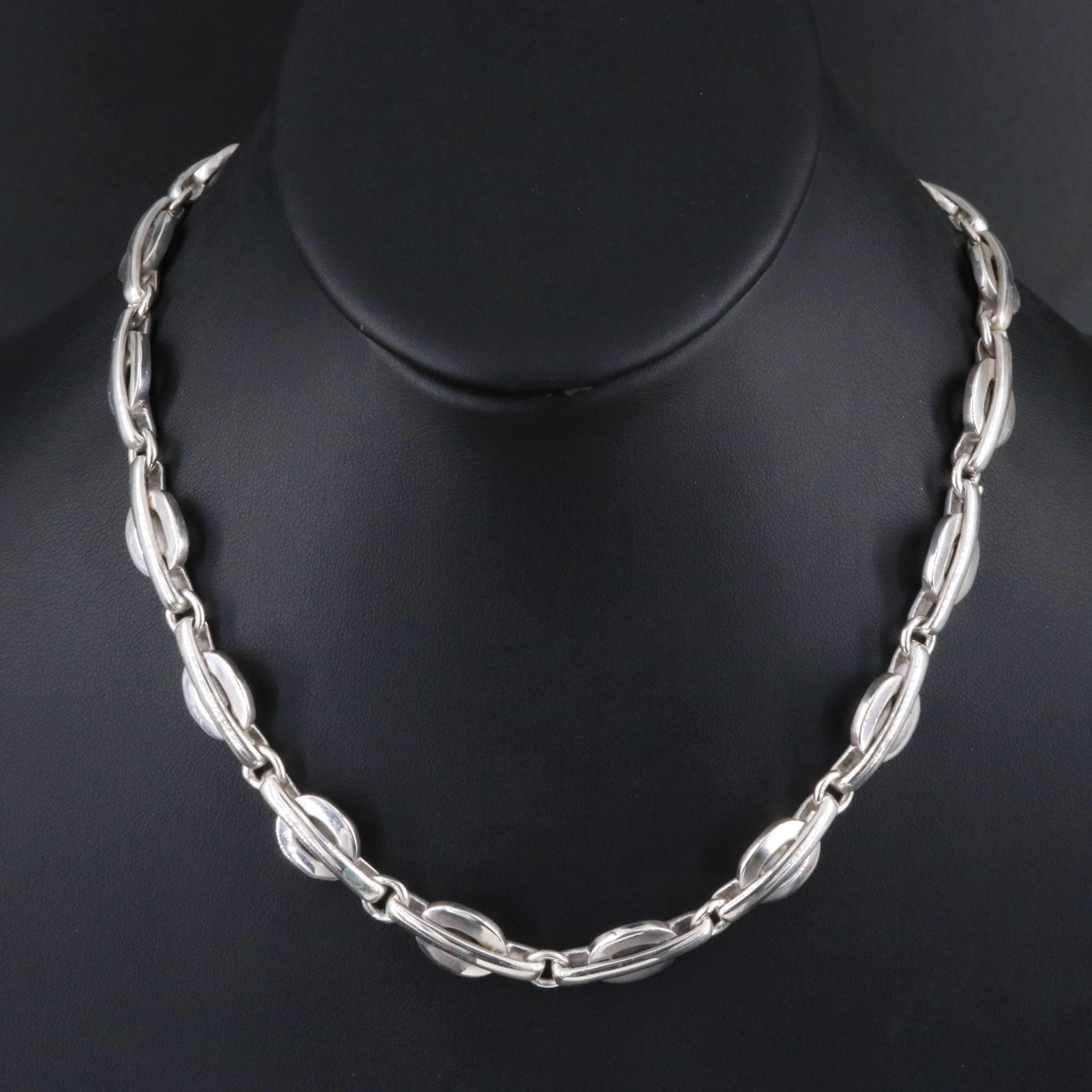 Mexican Modernist Sterling Link Necklace