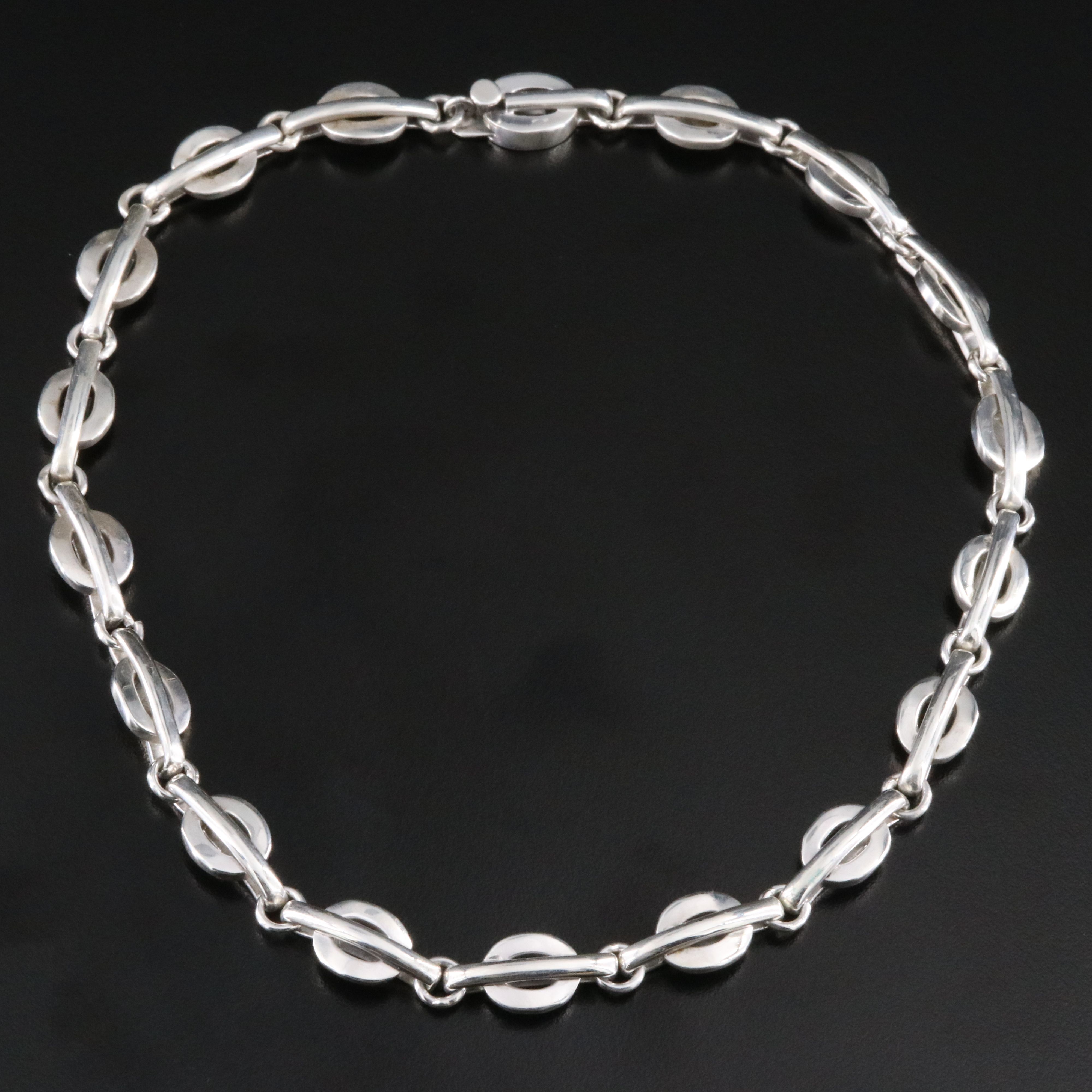 Mexican Modernist Sterling Link Necklace