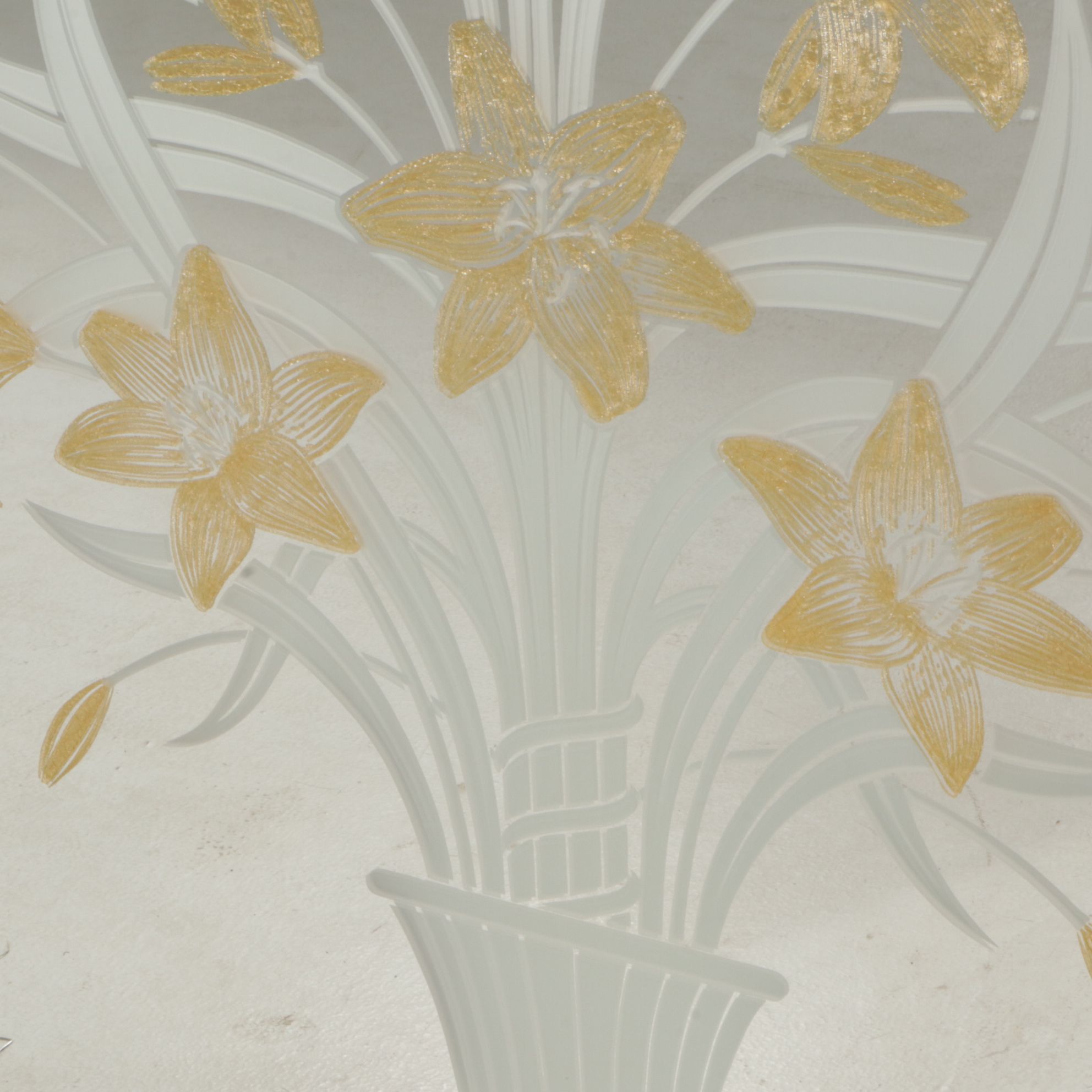 Robert Slimbach Etched & Painted Tiger Lily Wall Mirror for Windsor Art