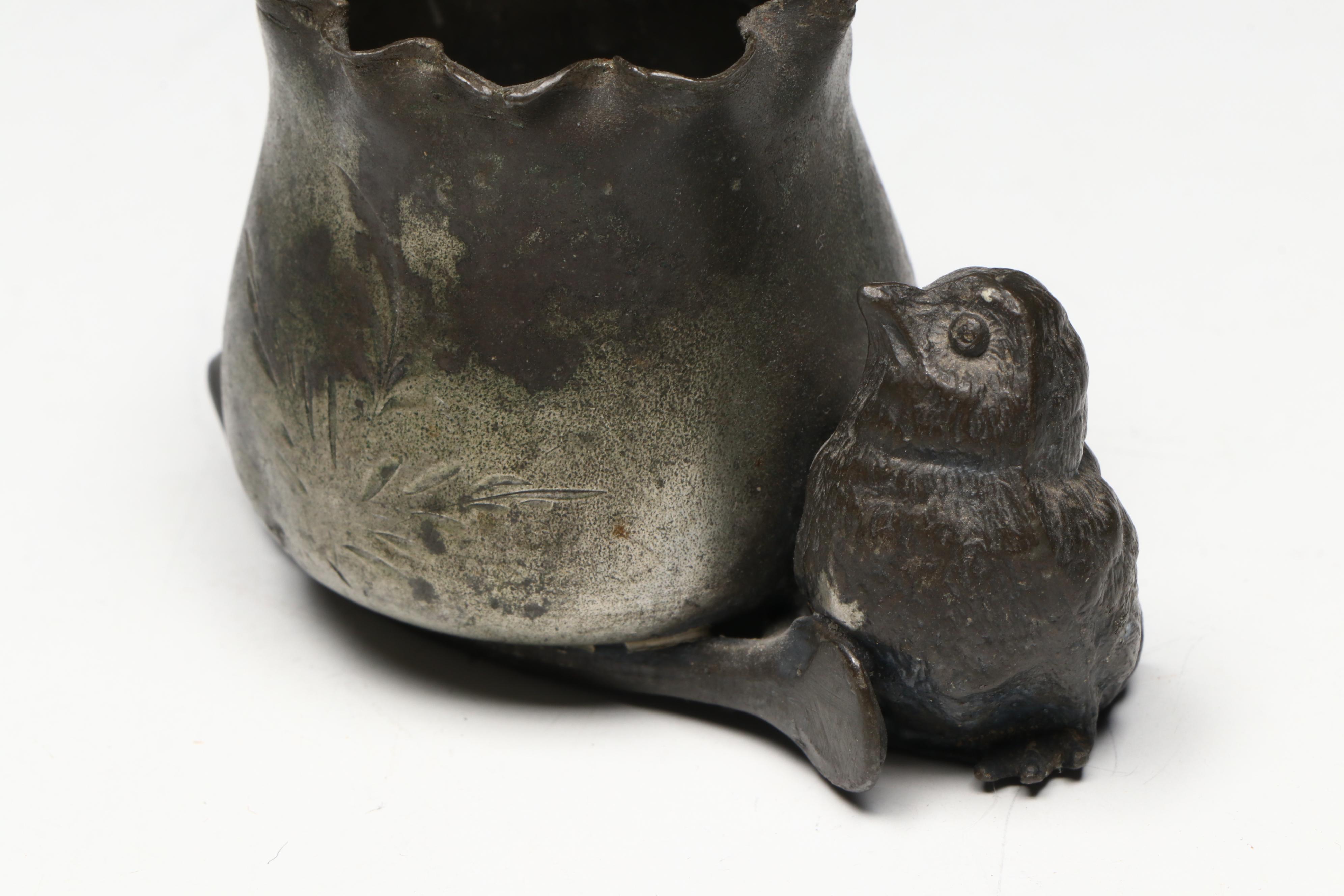 Italian Brass Openwork Bowl with Other Silver Plate Toothpick Cup and Tankard