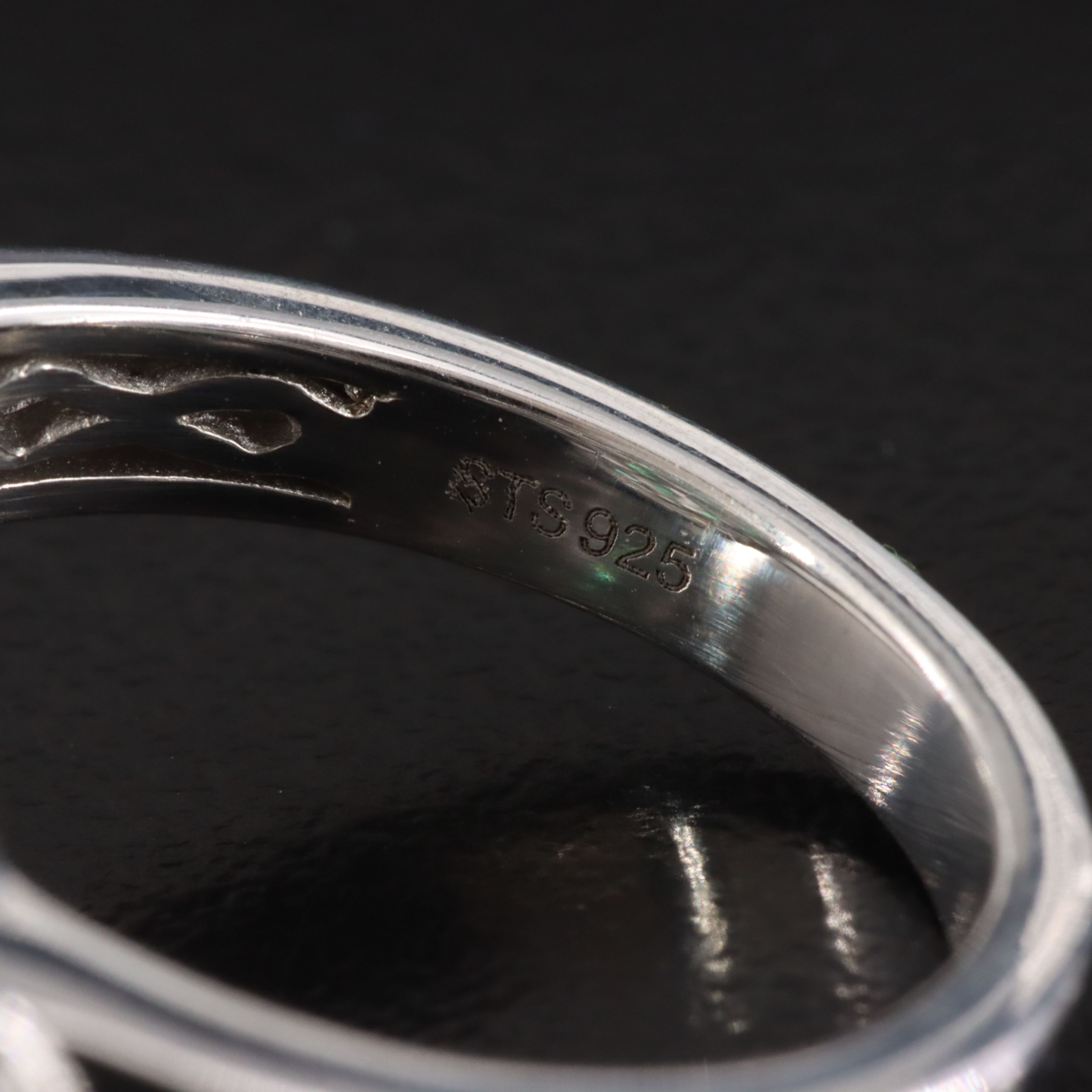 Sterling Emerald and White Sapphire Ring