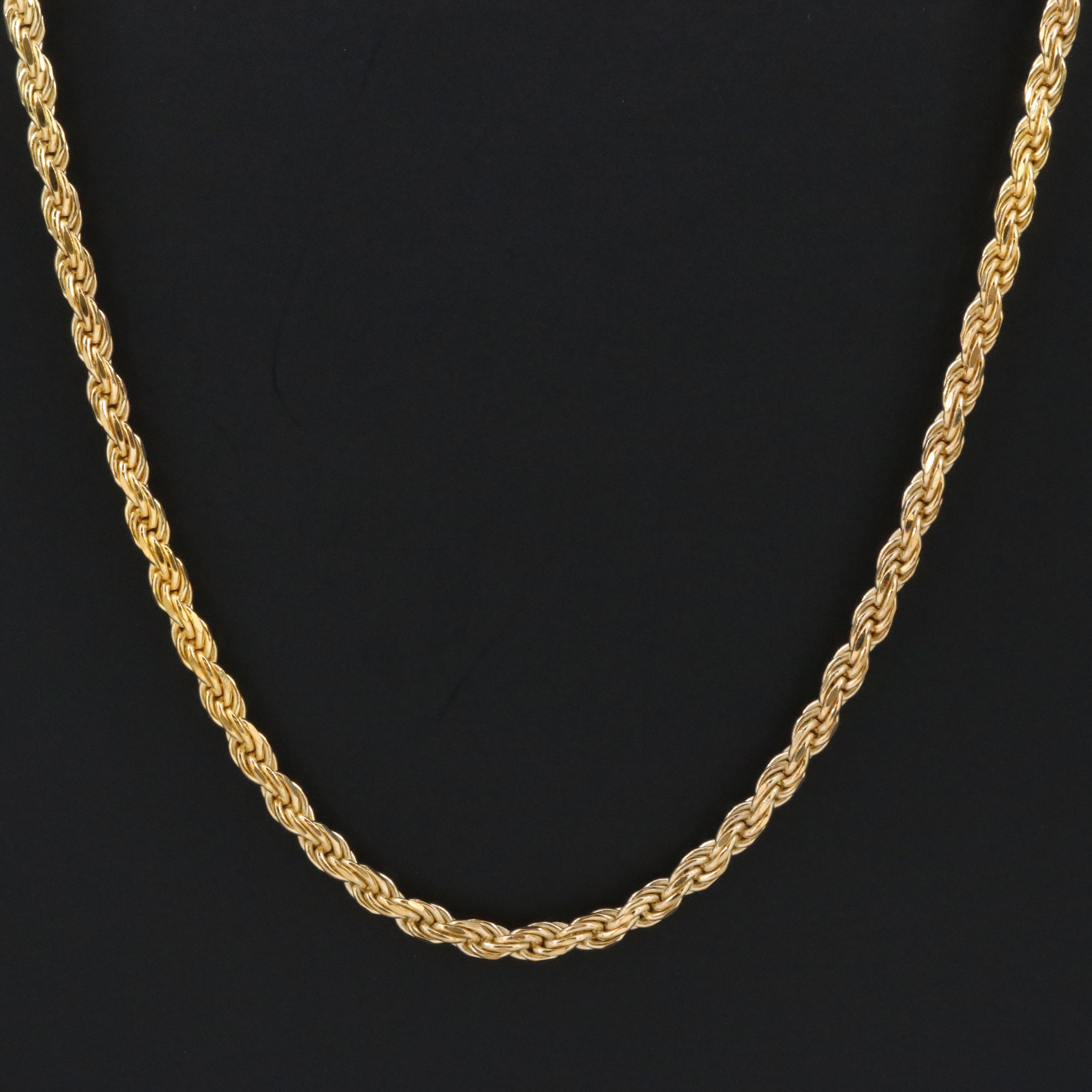 Italian Sterling Braided Rope Chain Necklace