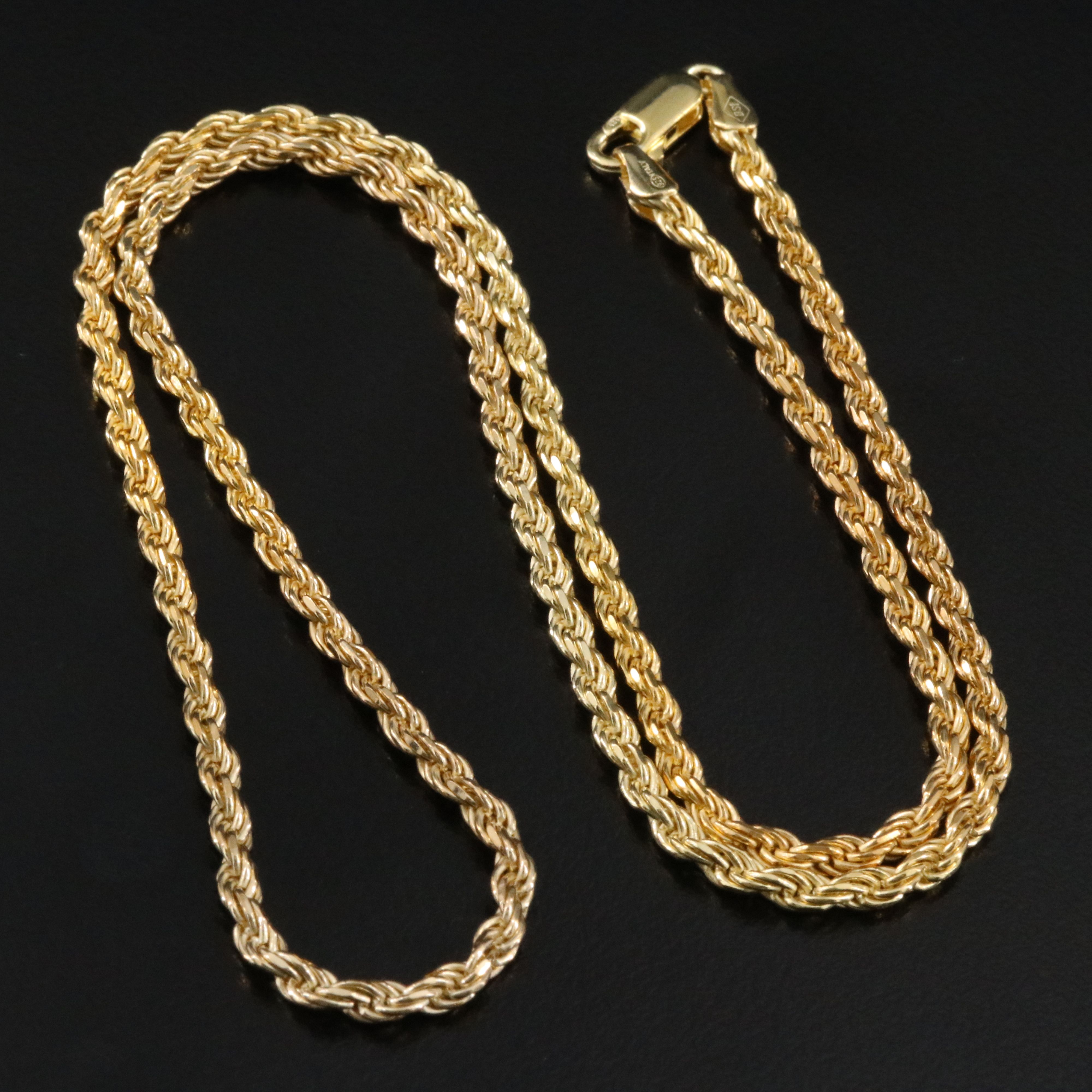 Italian Sterling Braided Rope Chain Necklace