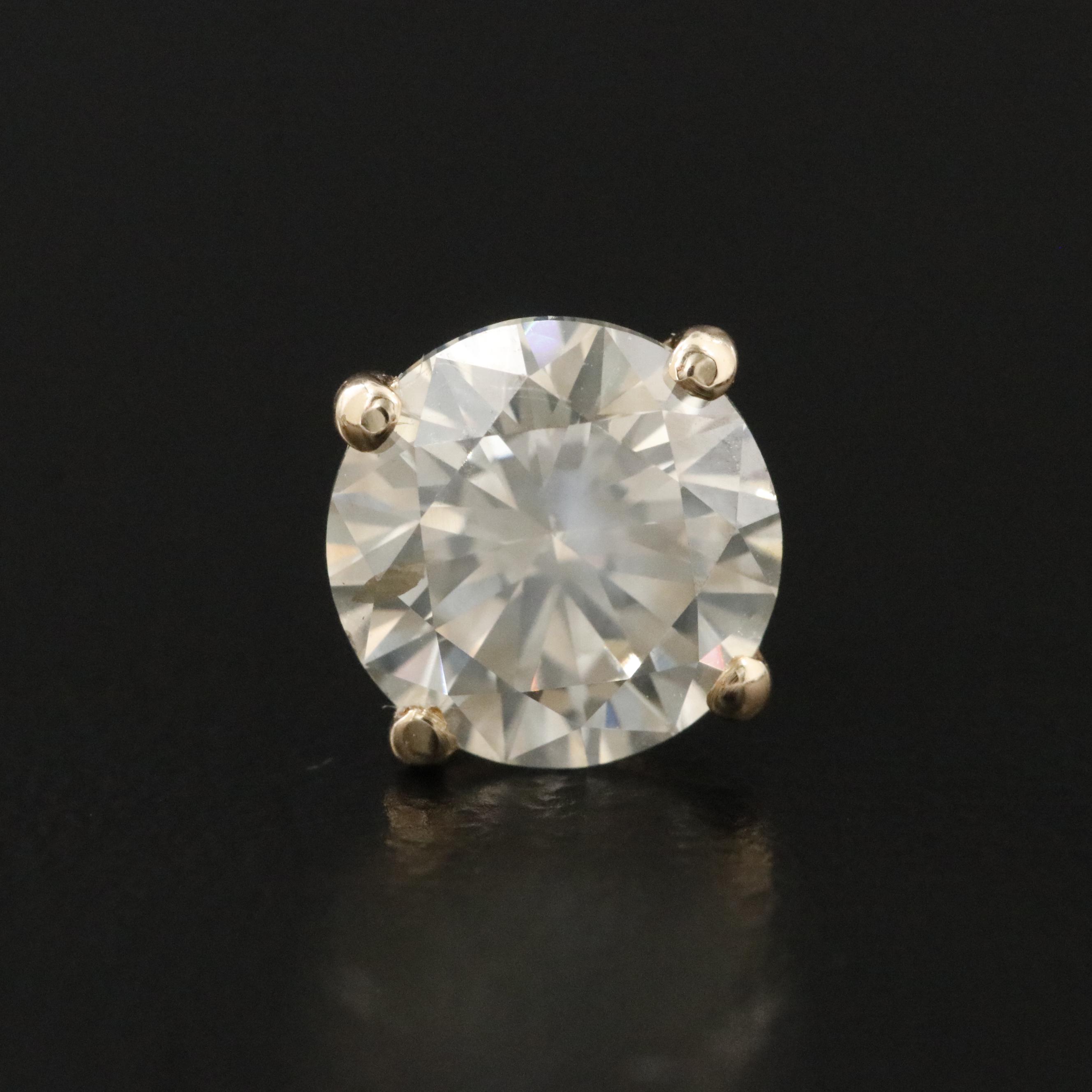 14K 3.06 CTW Diamond Solitaire Earrings with IGI Jewelry Report