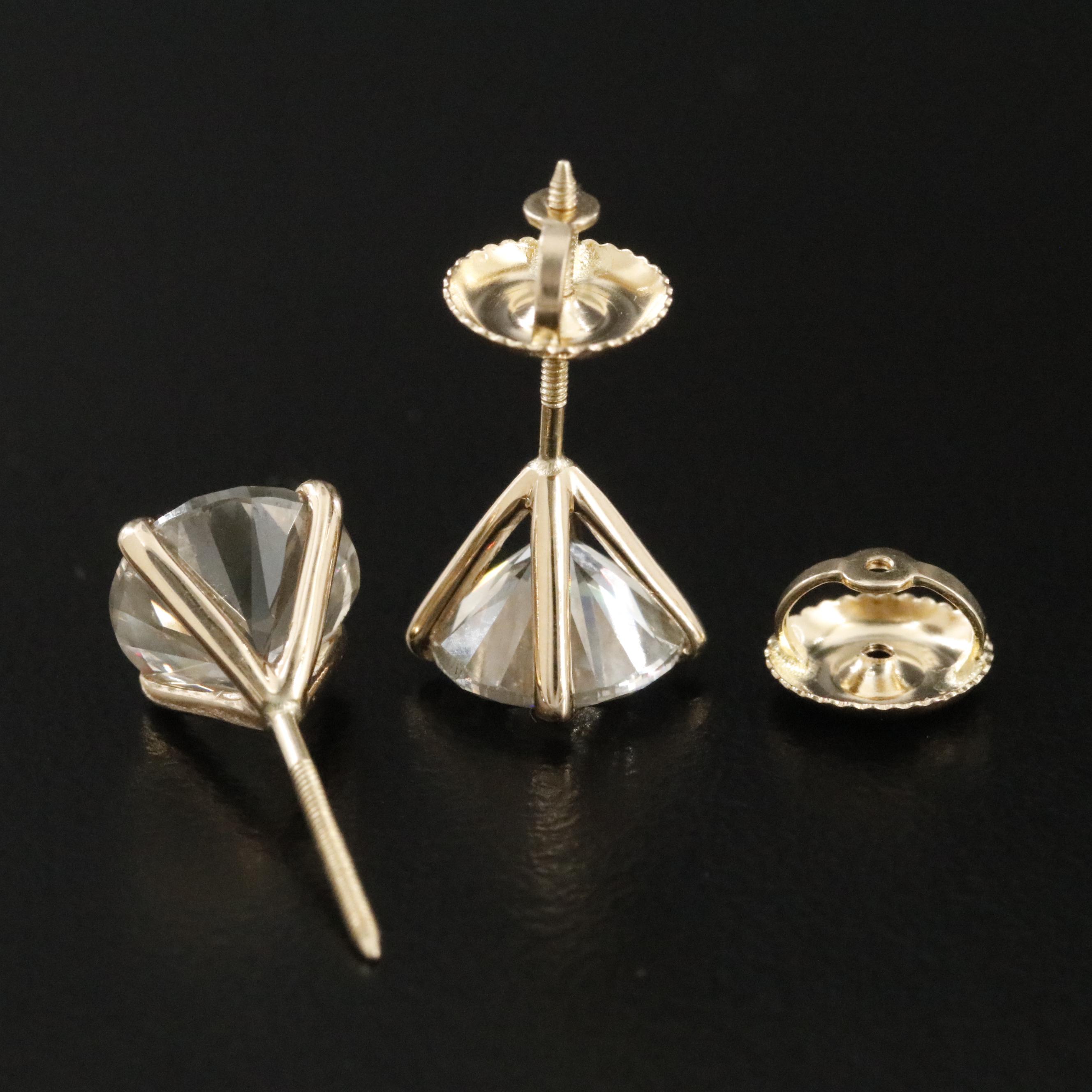 14K 3.06 CTW Diamond Solitaire Earrings with IGI Jewelry Report