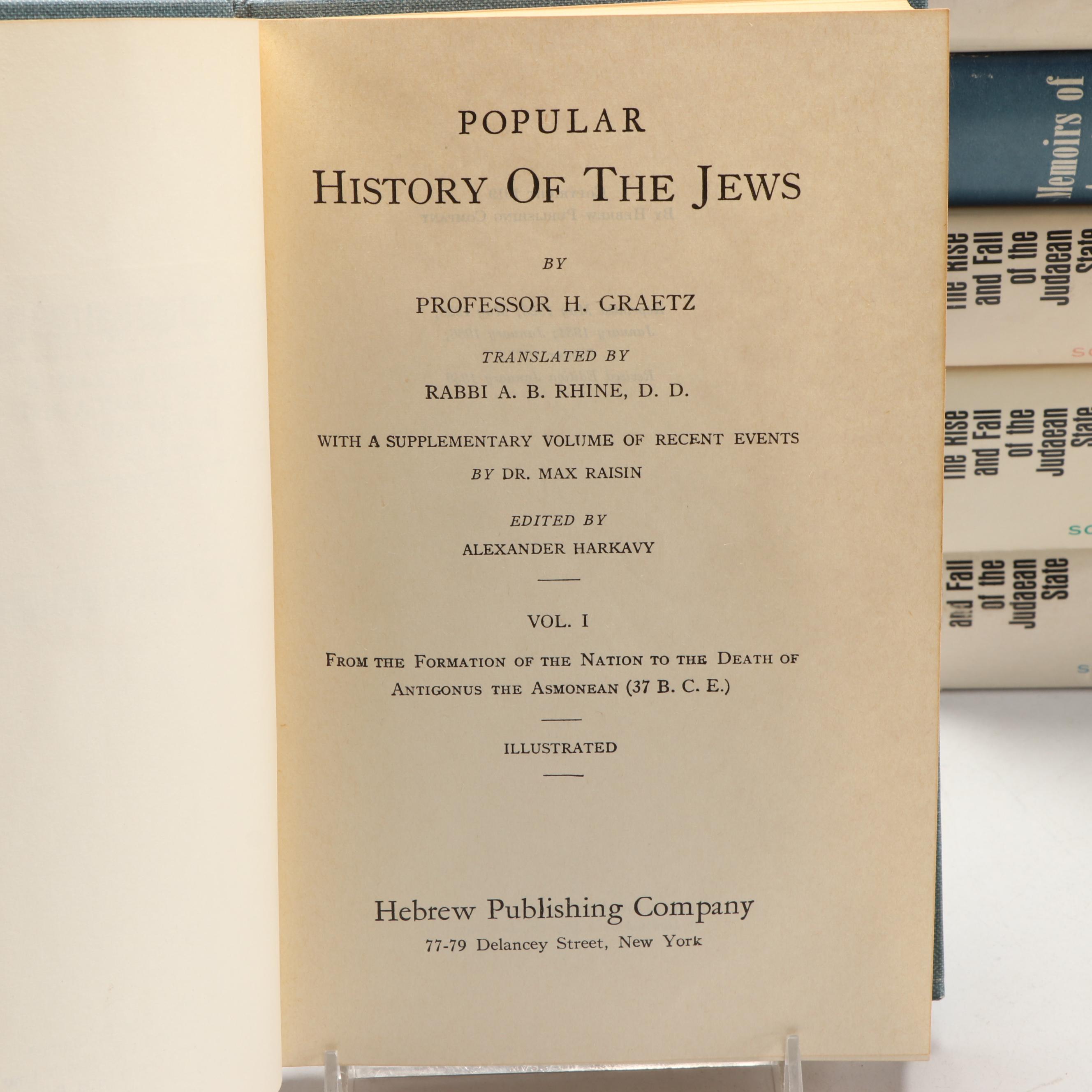 "Popular History of the Jews" Complete Set and More Jewish History Books