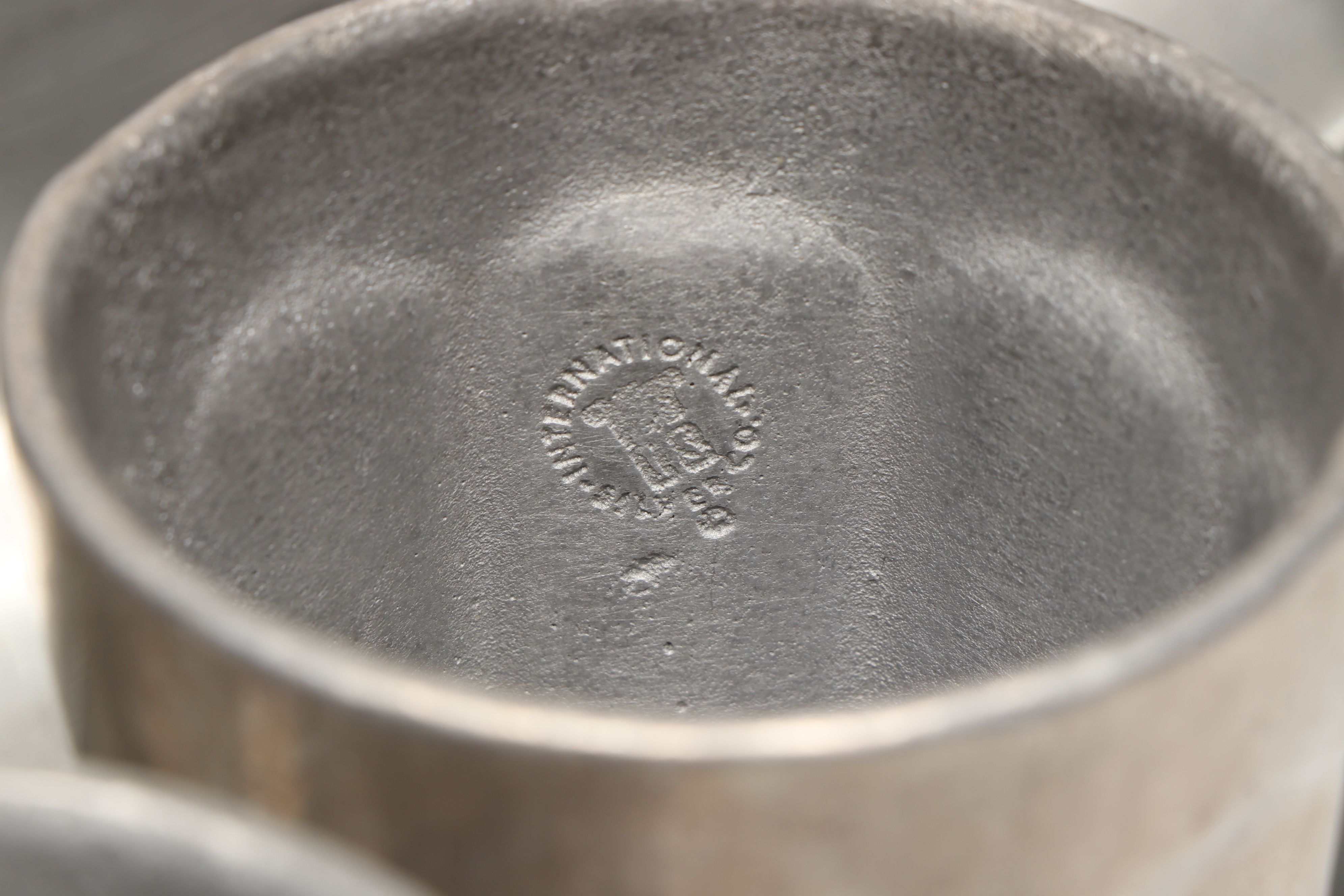 International Silver Colonial Style Pewter Goblets with Other Oval Platter