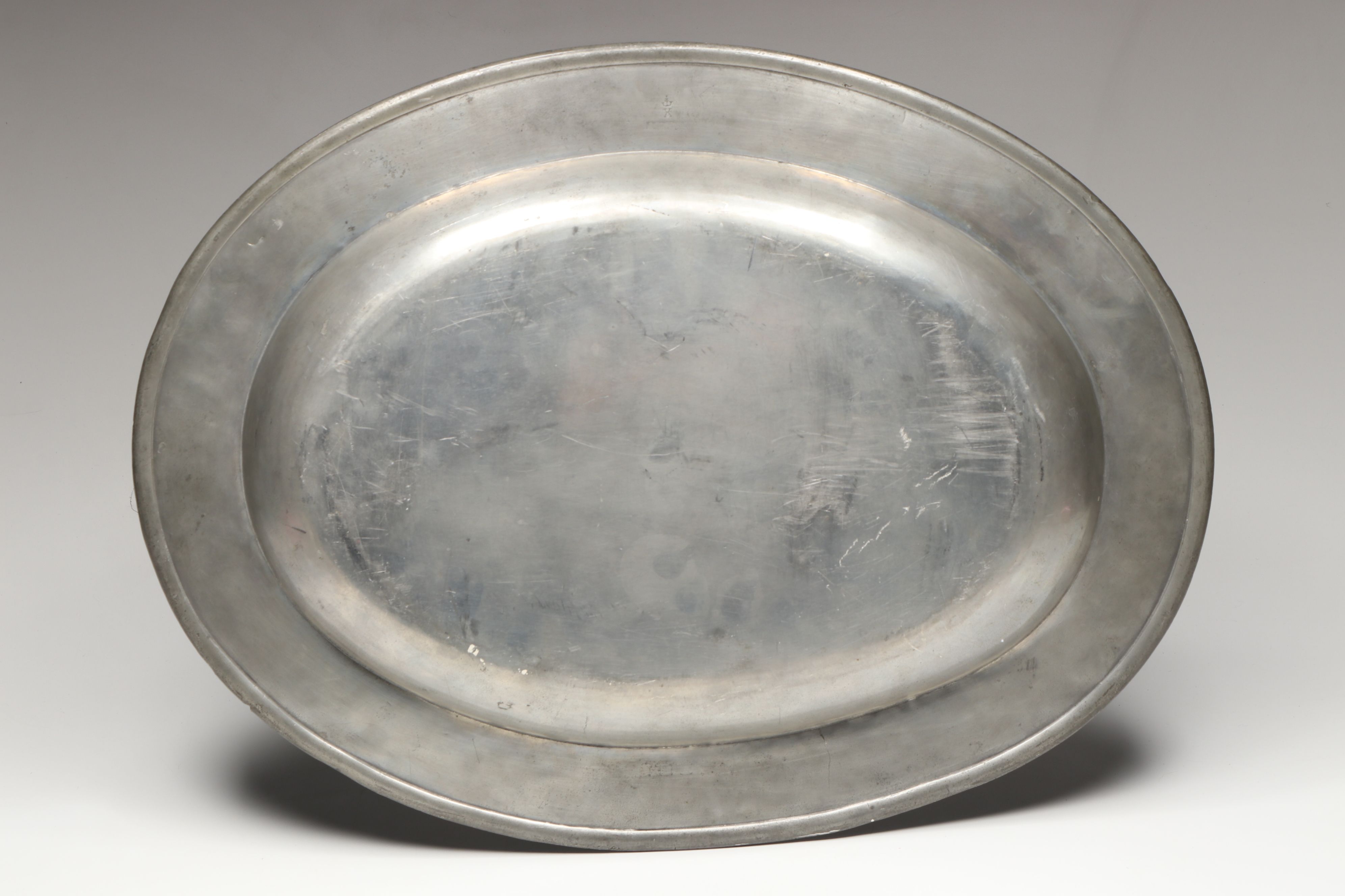 International Silver Colonial Style Pewter Goblets with Other Oval Platter