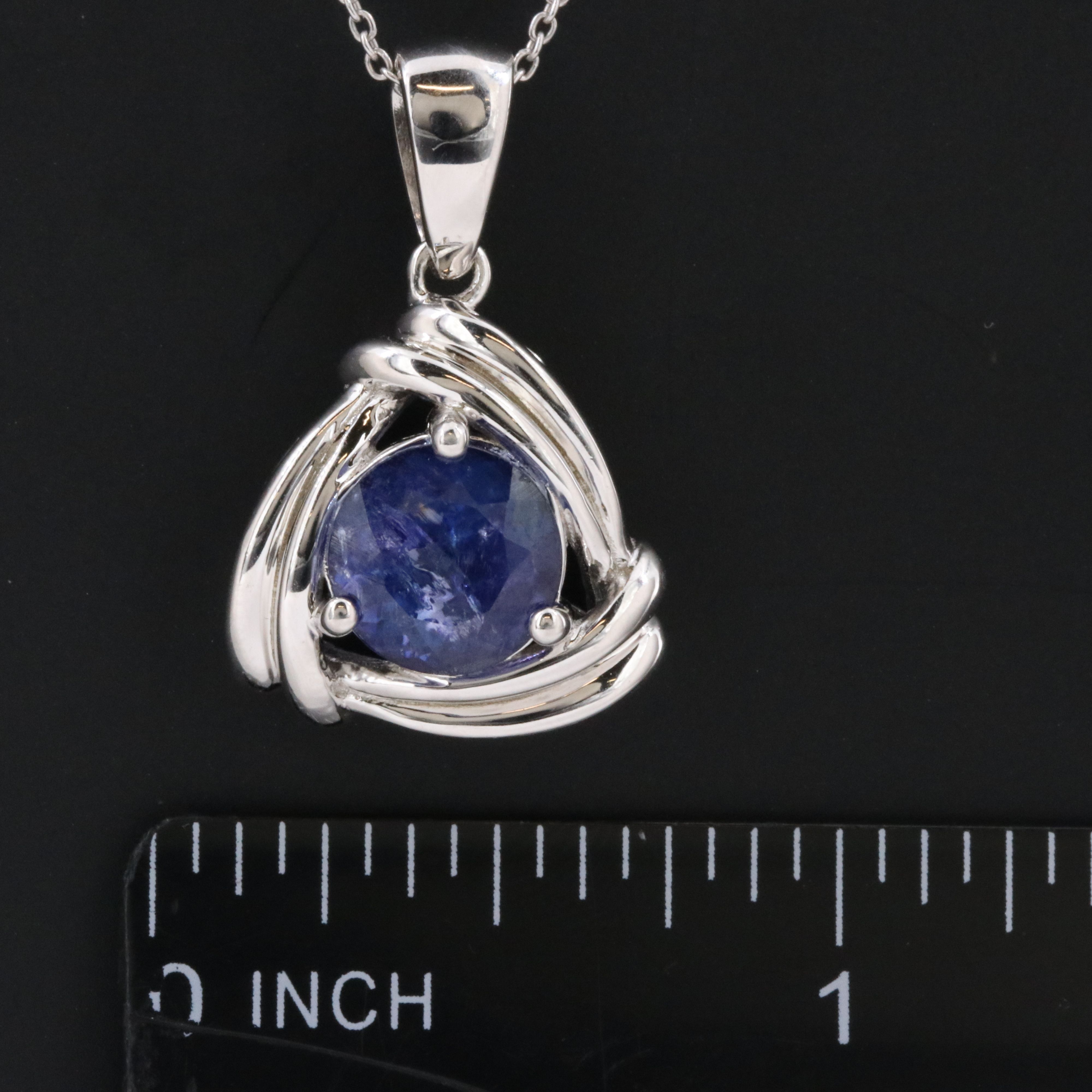Oscar Friedman Sterling Tanzanite Pendant Necklace