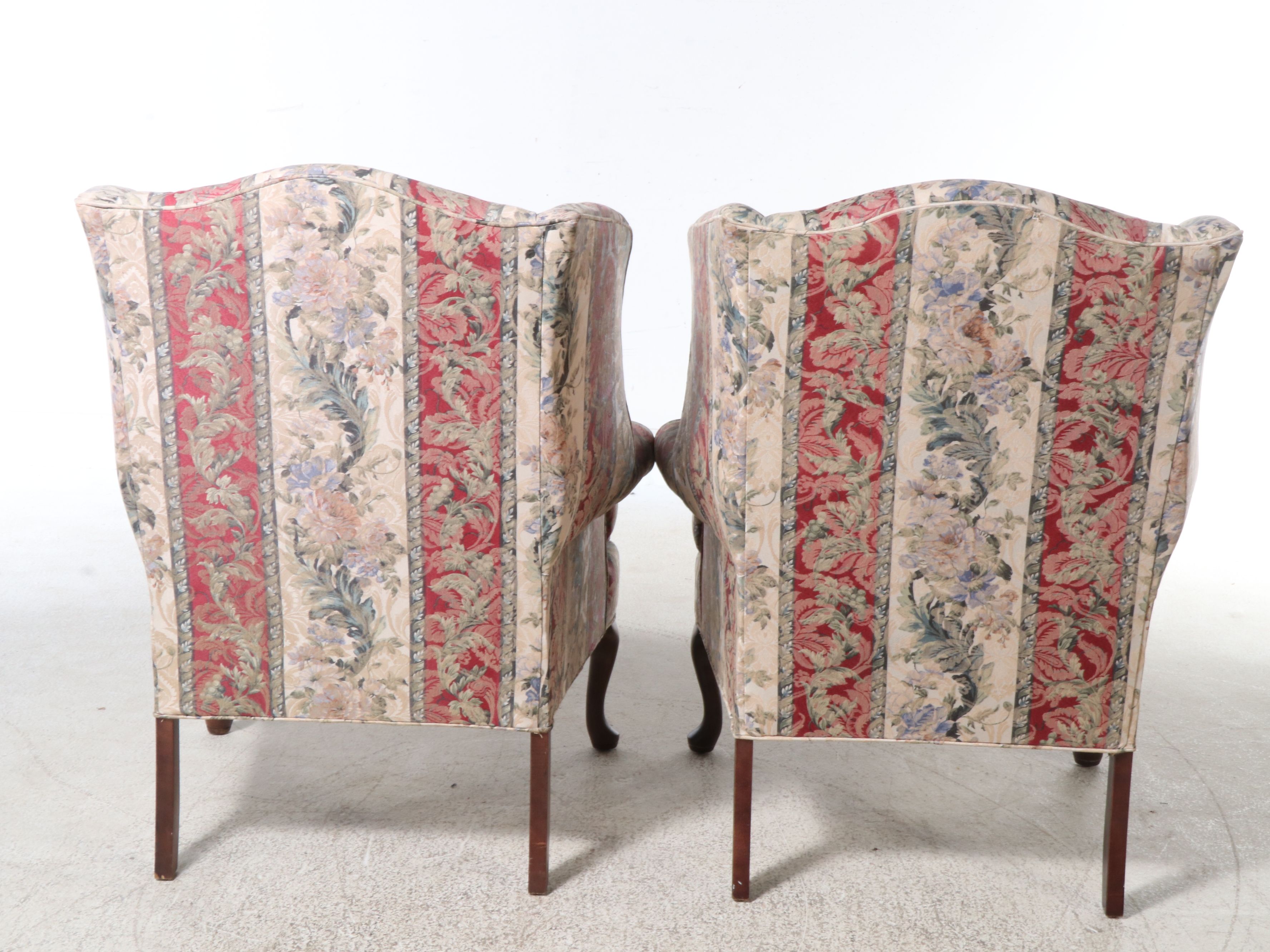 Lexington Upholstery Co. Queen Anne Style Wingback Chairs