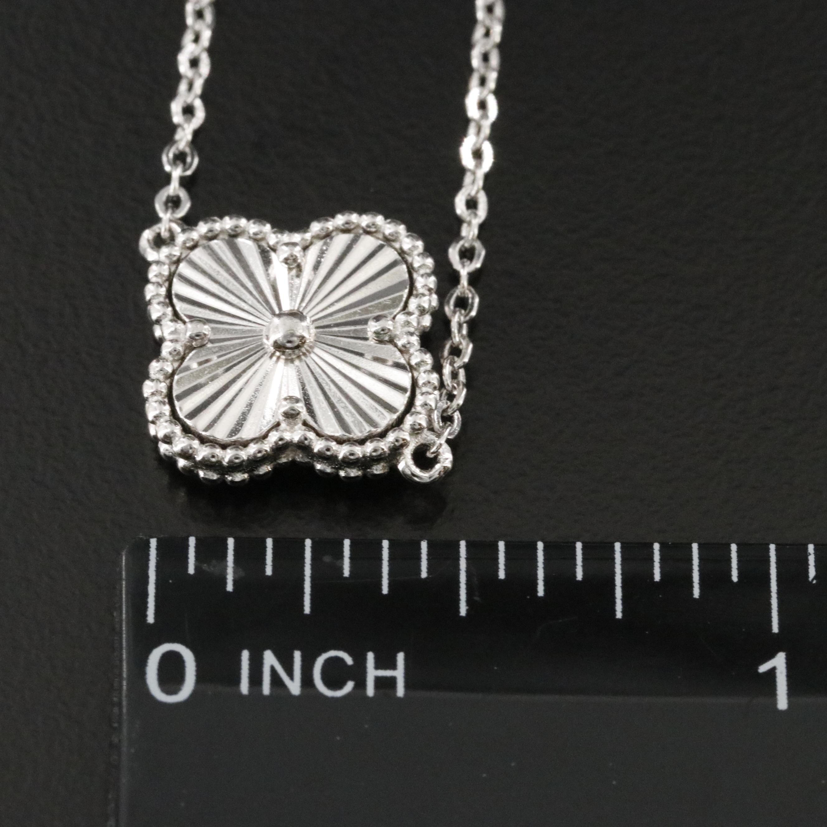 Sterling Quatrefoil Station Necklace