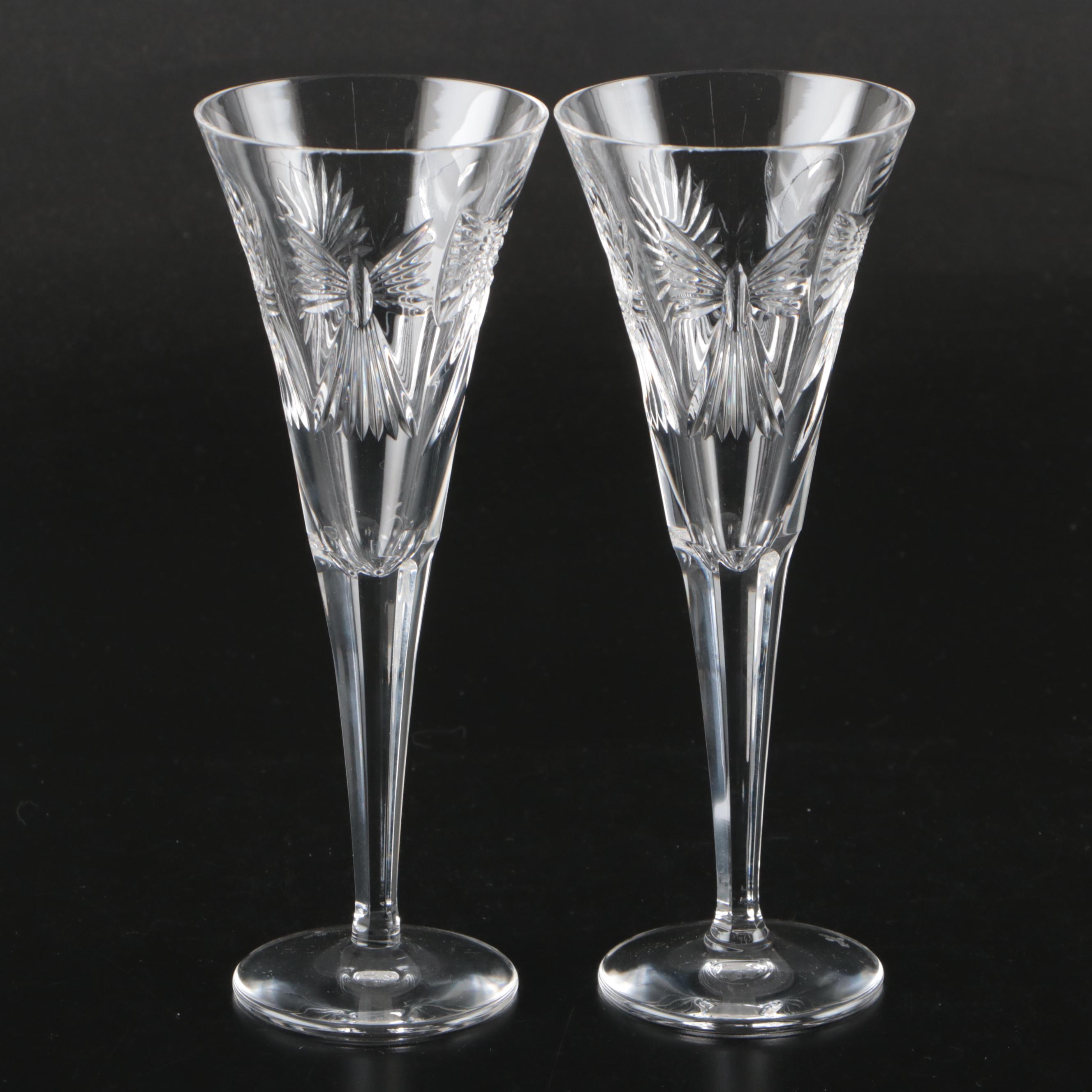 Waterford "Millennium Series" Crystal Champagne Flutes