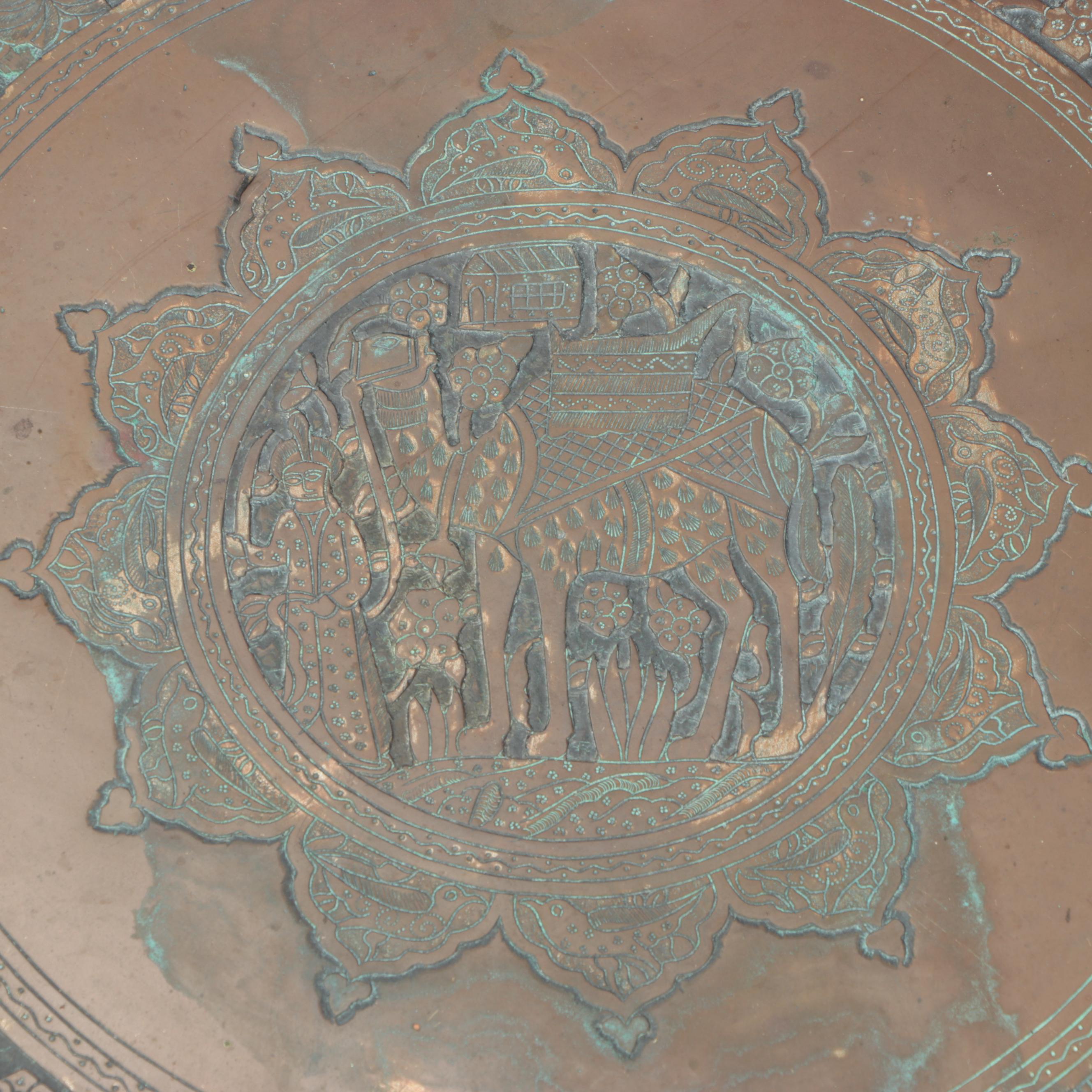 Persian Style Etched Copper Tray