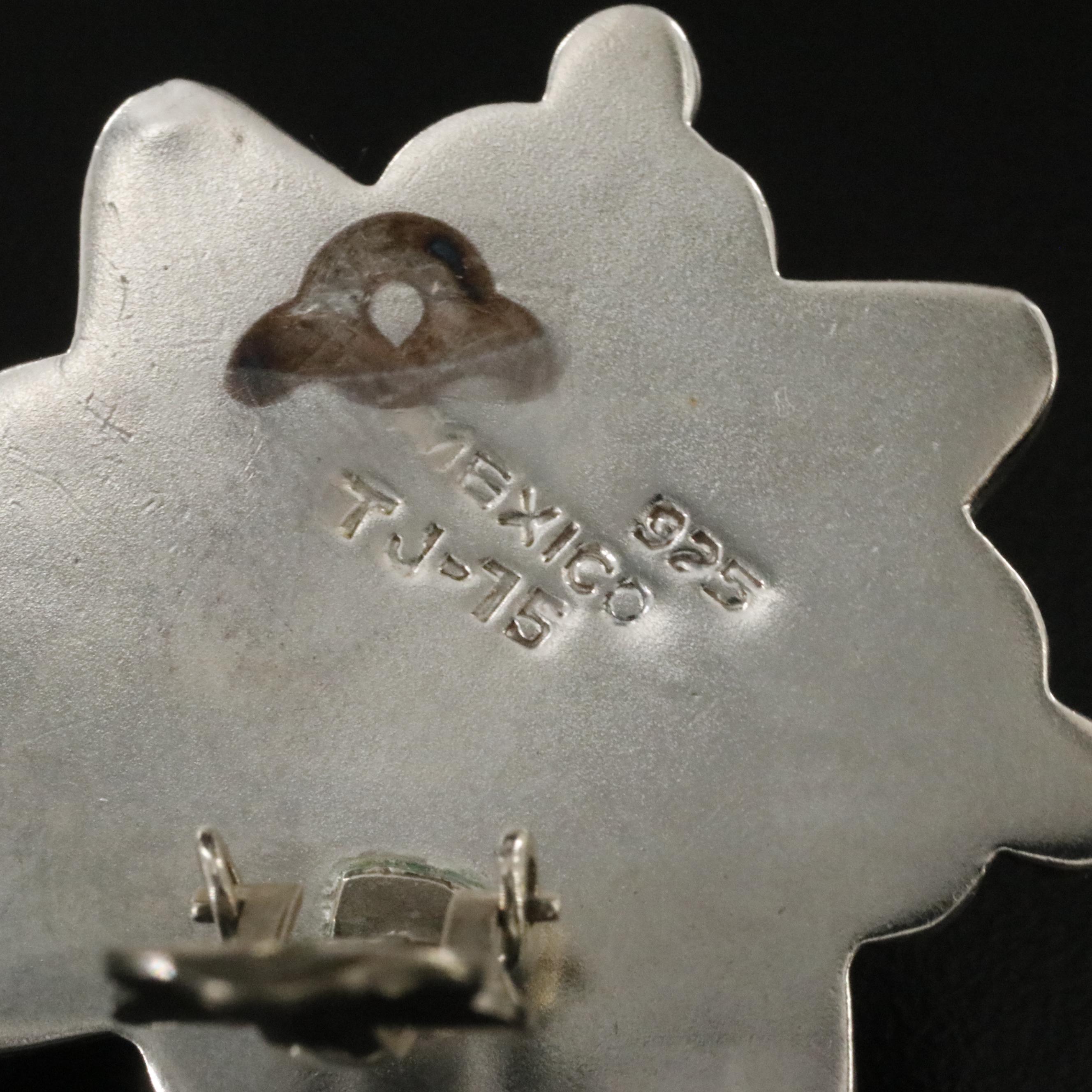 Mexican Sterling Button Earrings