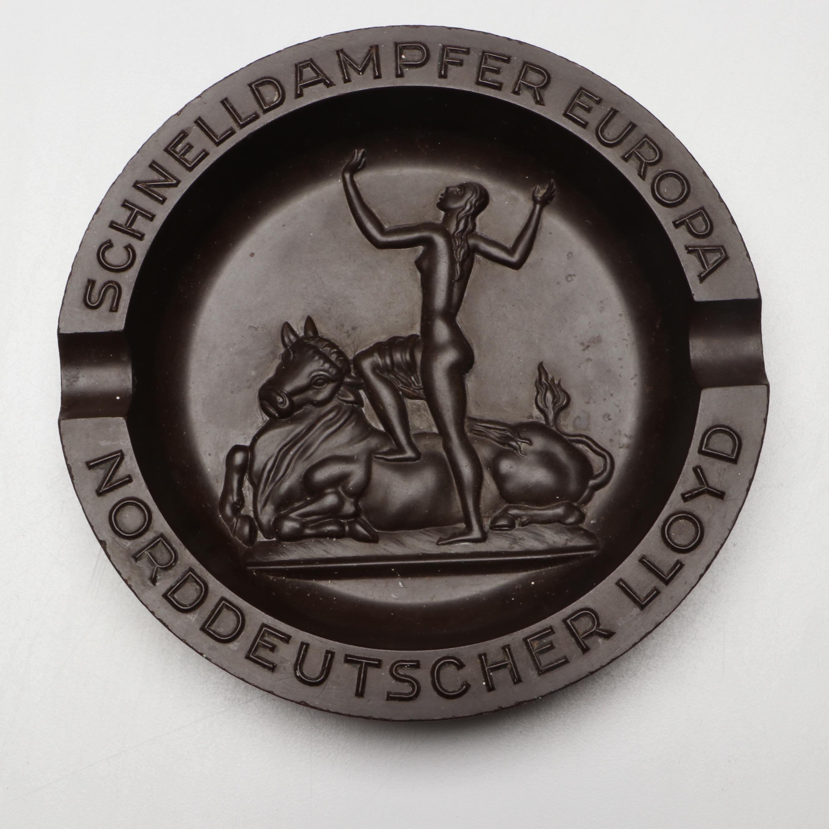 S.S. Europa Ashtray, Ribbon, Folding Knife and More Memorabilia, Early 20th C.