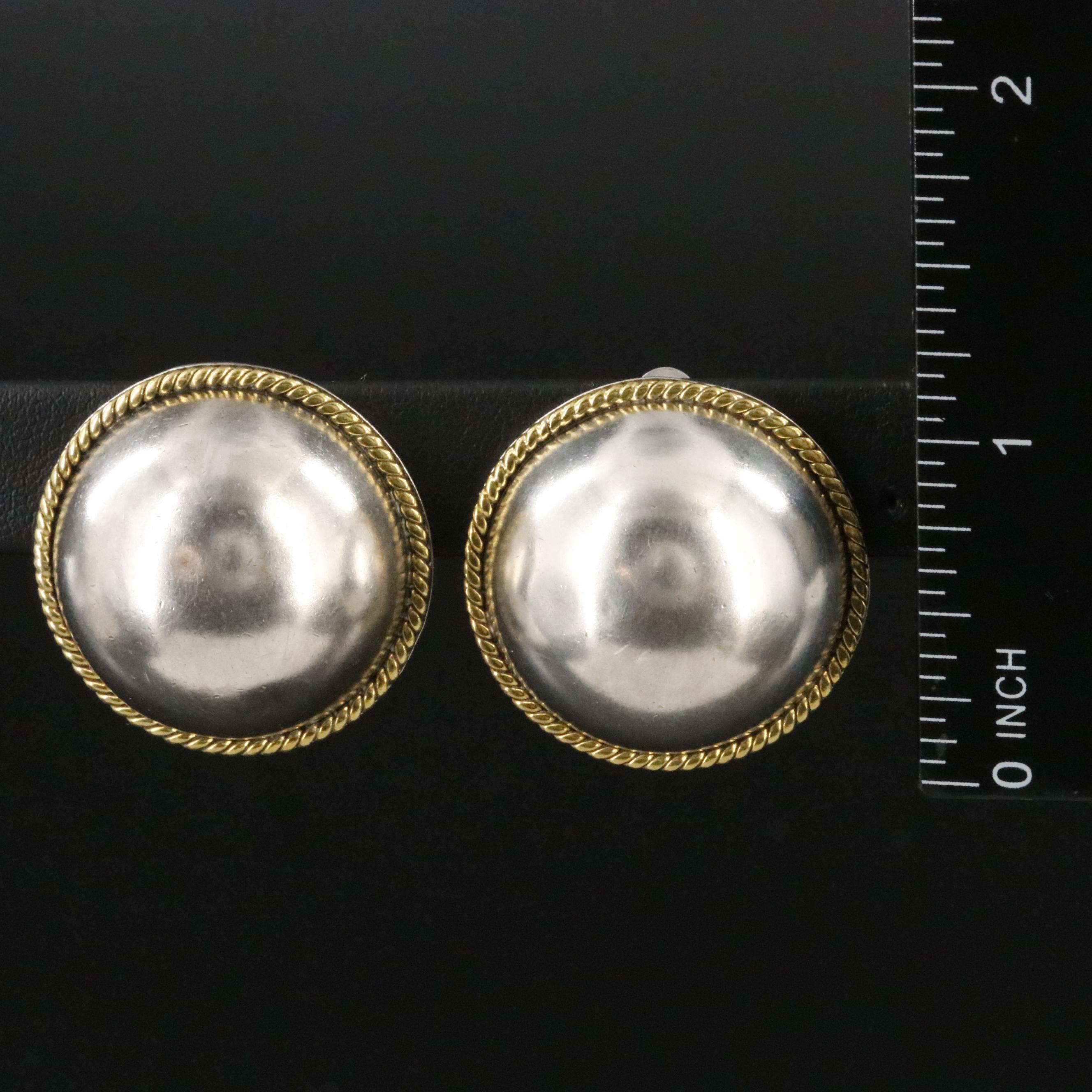 Mexican Sterling Button Earrings