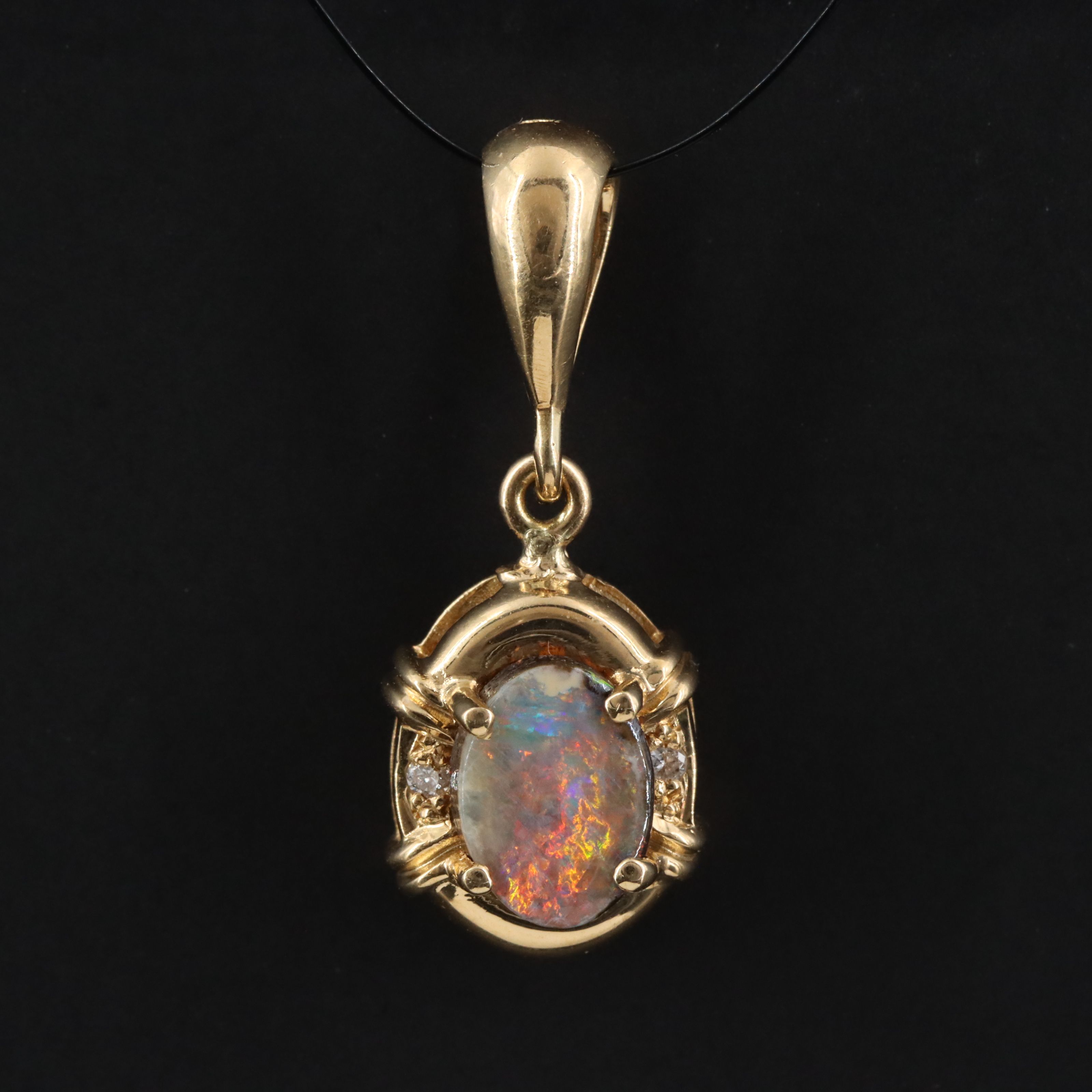 18K Opal and Diamond Pendant