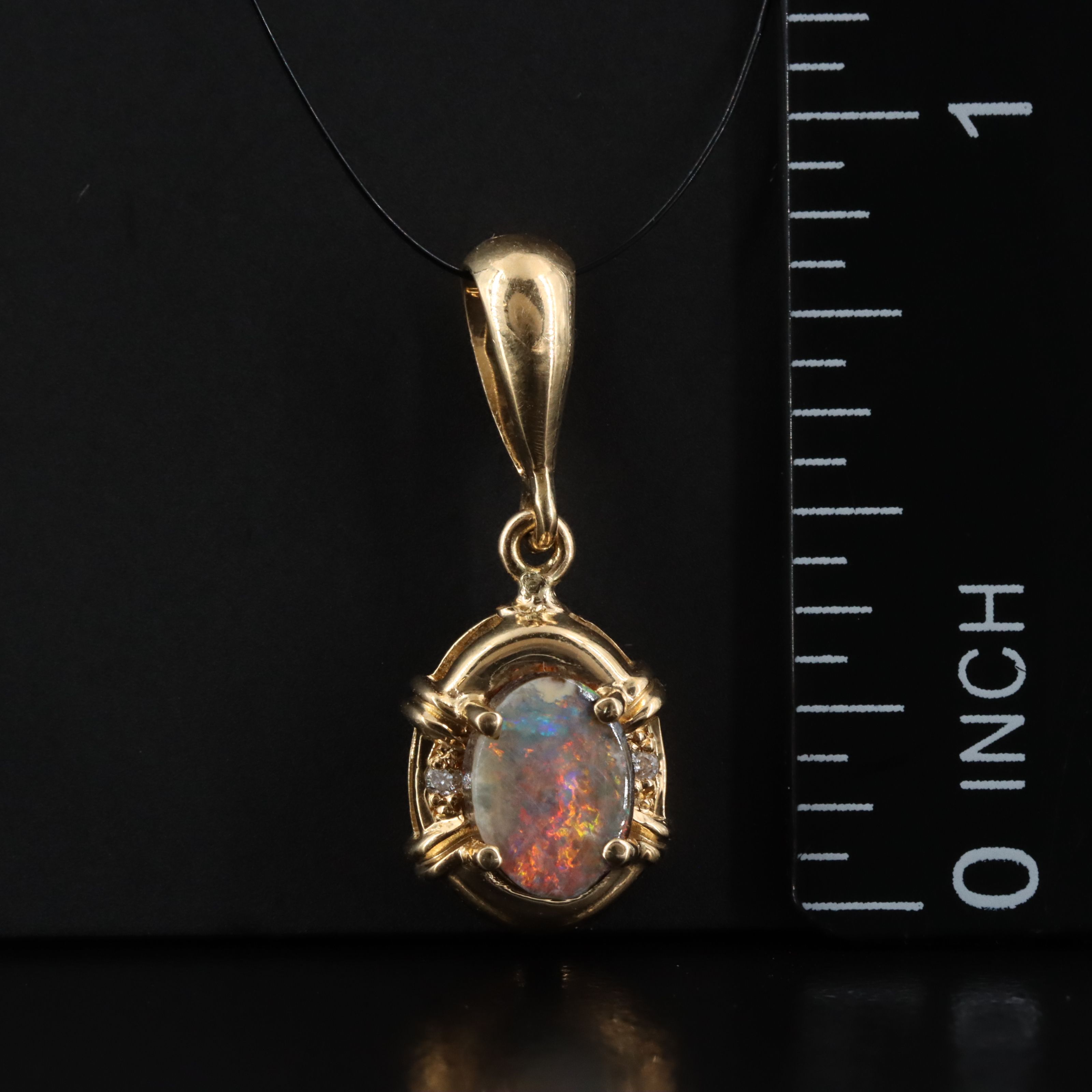 18K Opal and Diamond Pendant