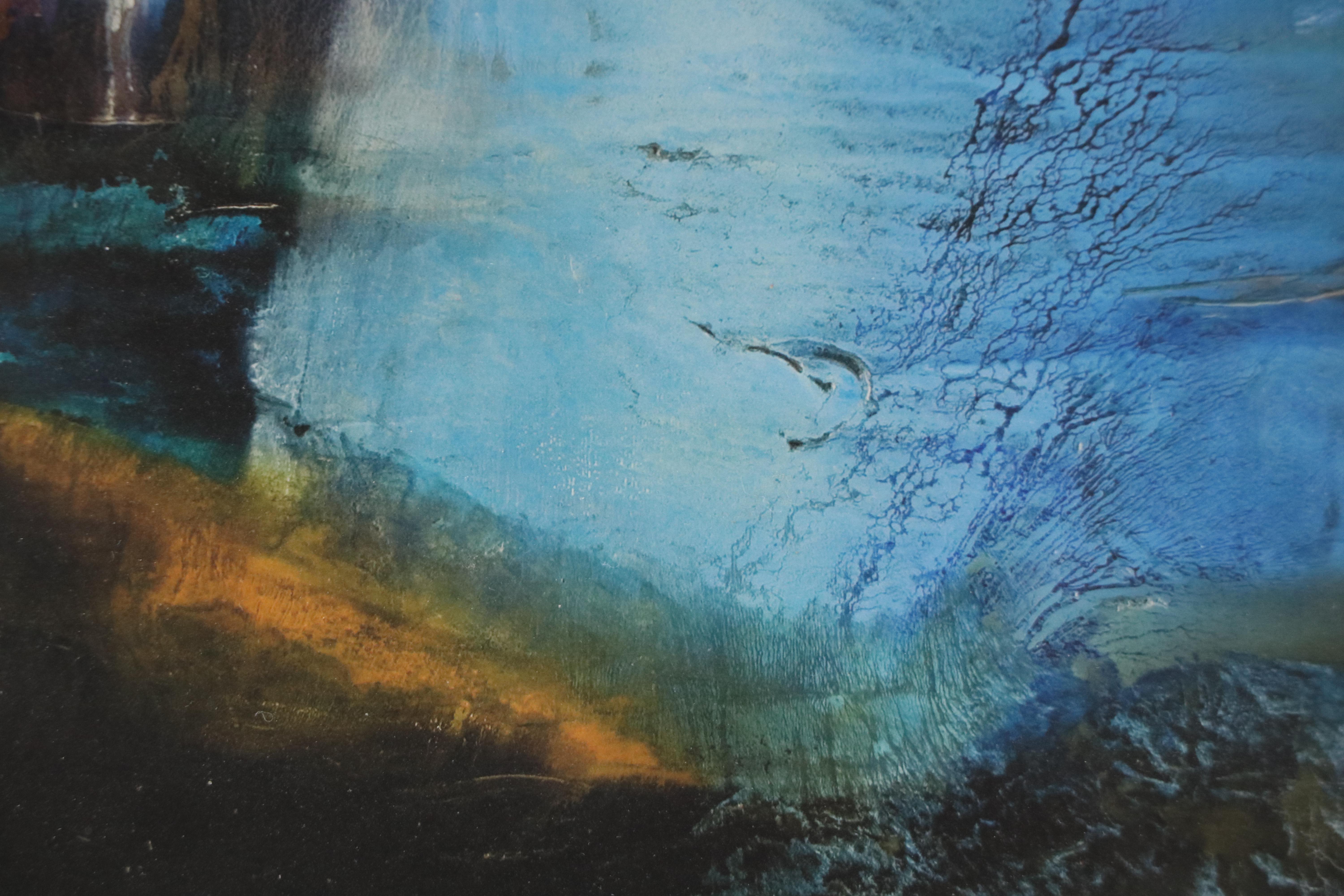 Annette Poitau Giclée of Abstracted Blue Composition, 21st Century