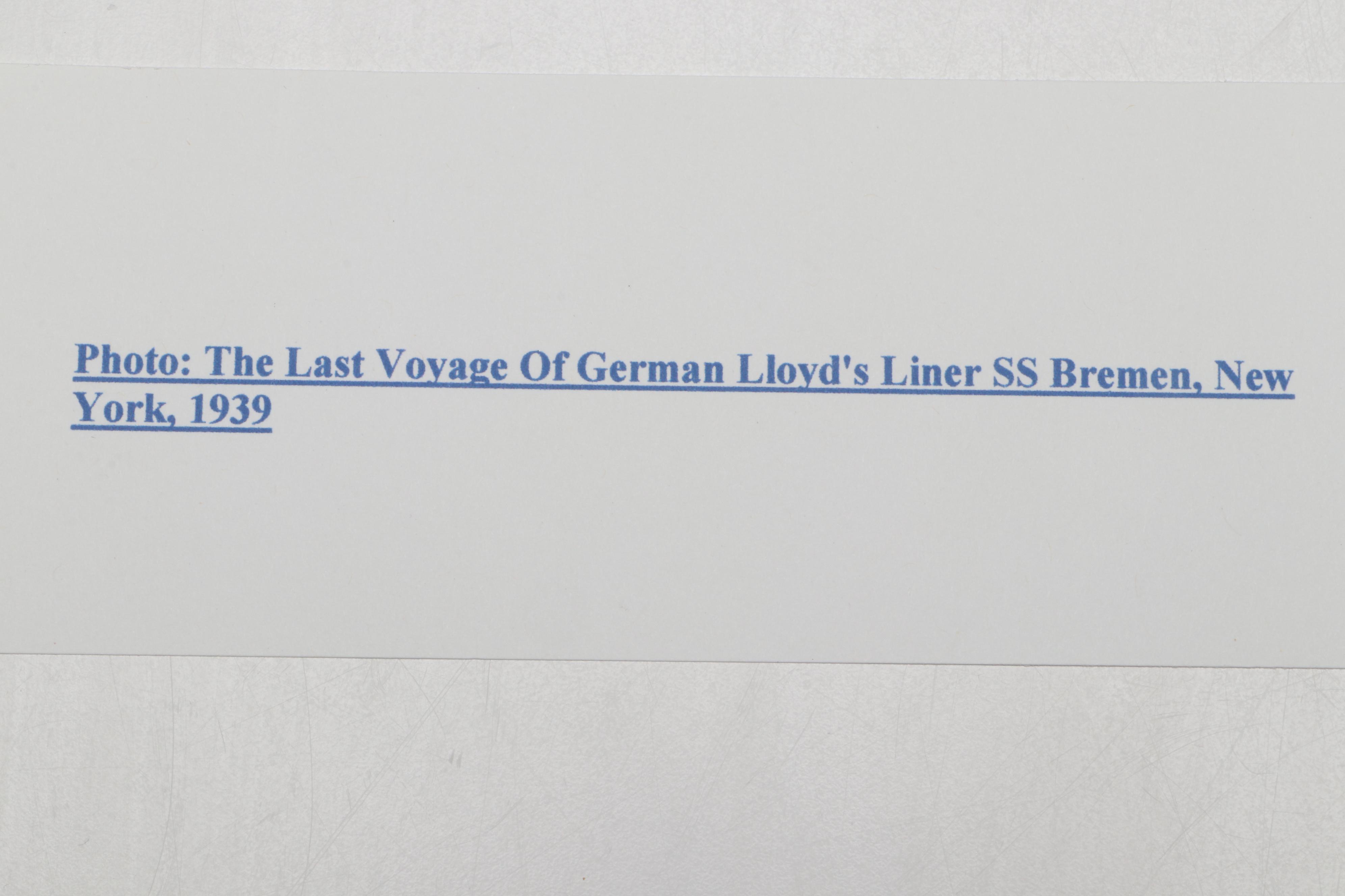 S.S. Bremen Teapot, Creamer, Ribbon and Photo Print