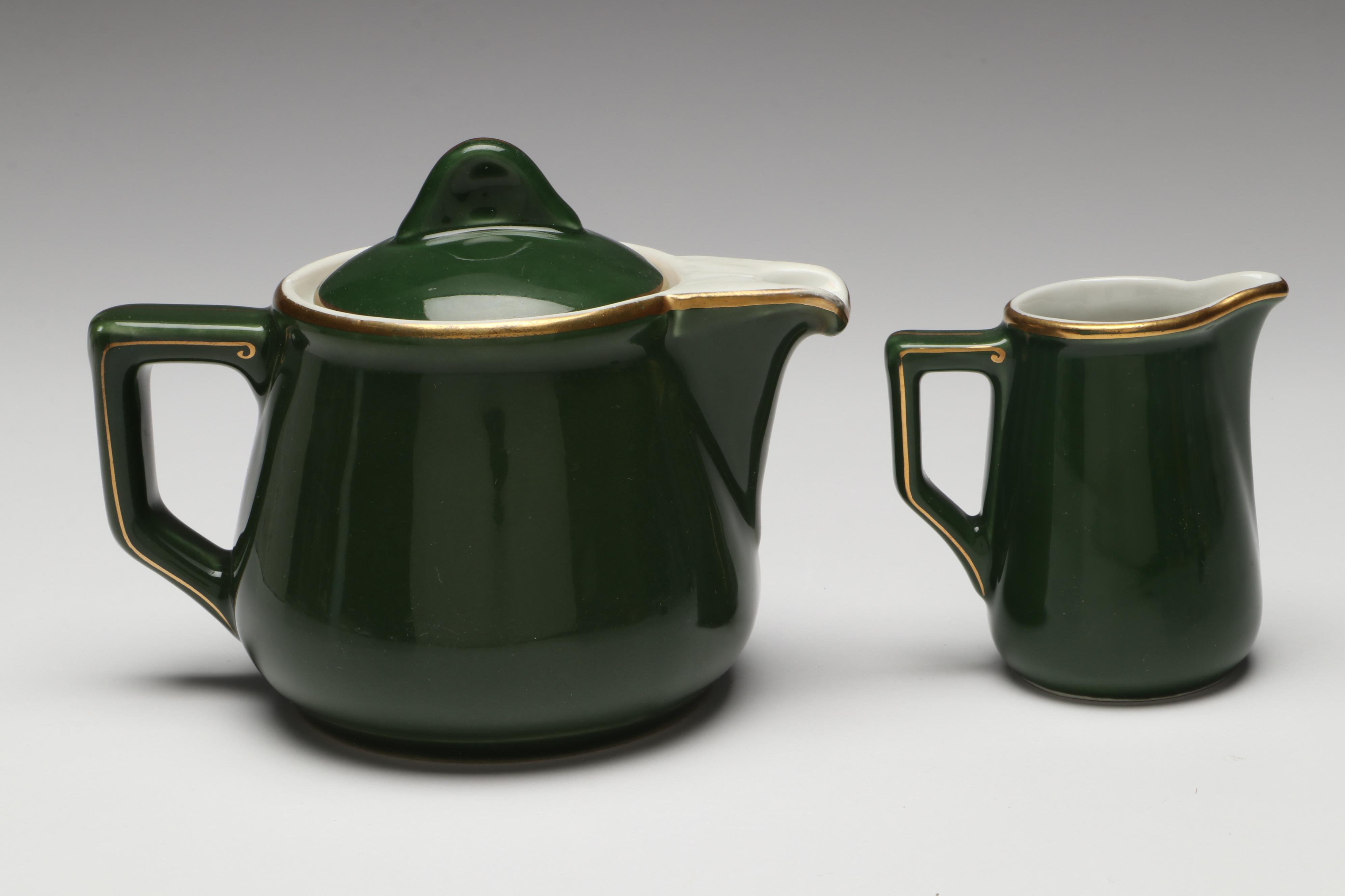 S.S. Bremen Teapot, Creamer, Ribbon and Photo Print