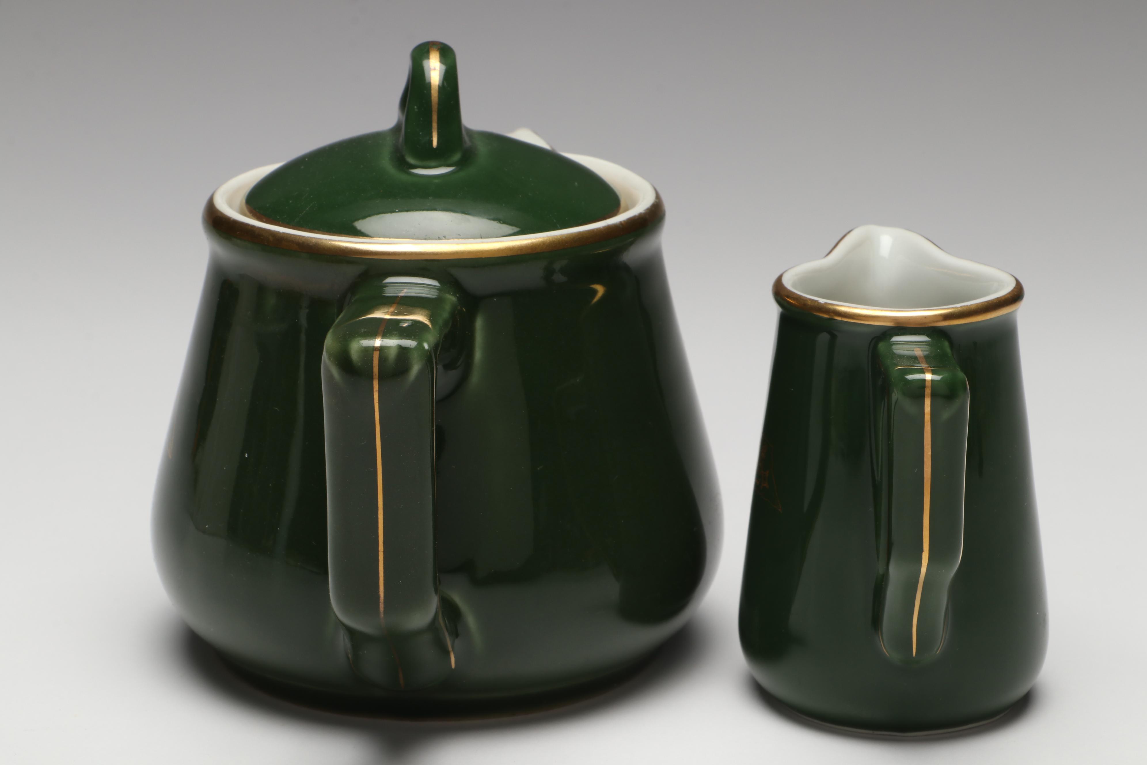 S.S. Bremen Teapot, Creamer, Ribbon and Photo Print