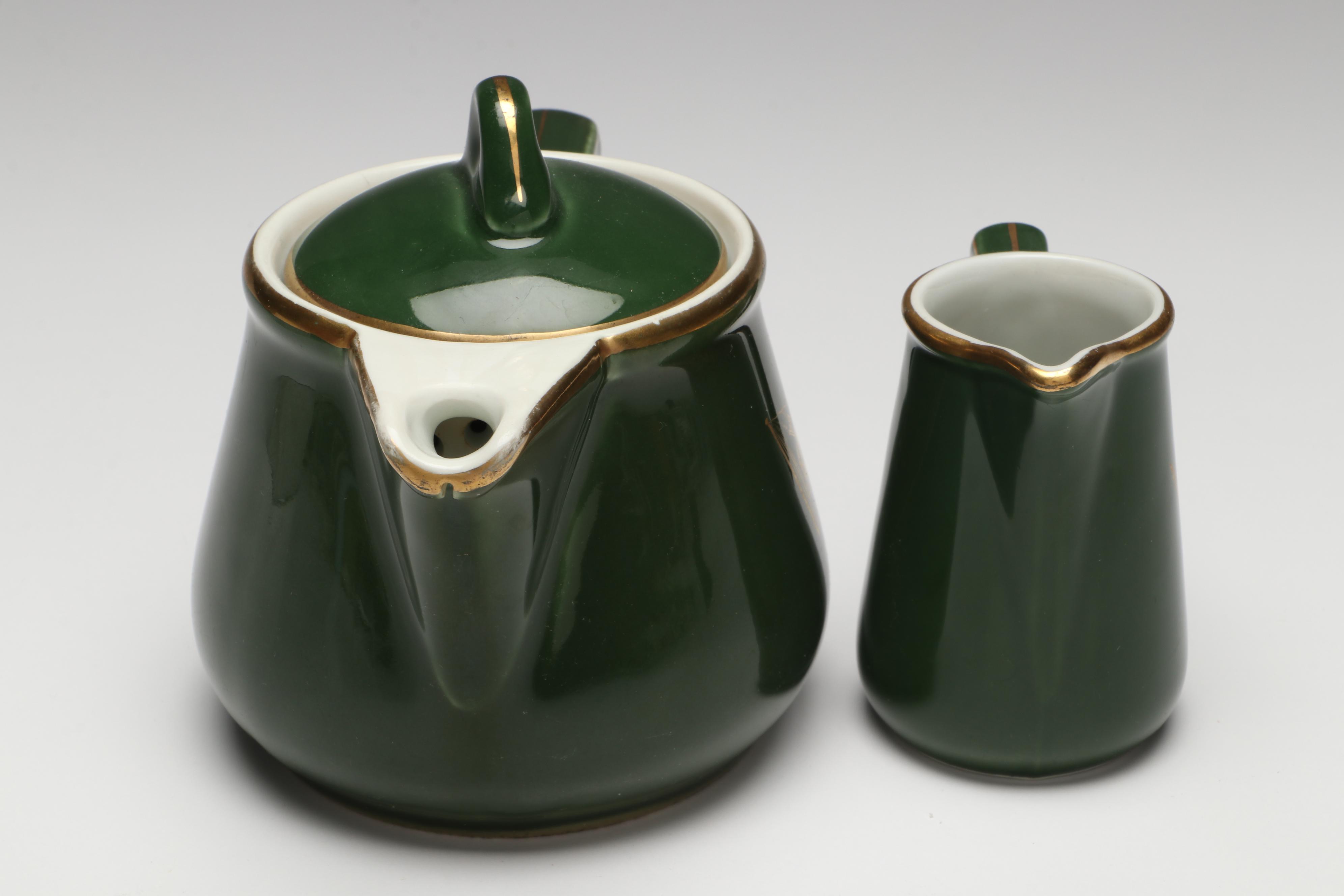 S.S. Bremen Teapot, Creamer, Ribbon and Photo Print