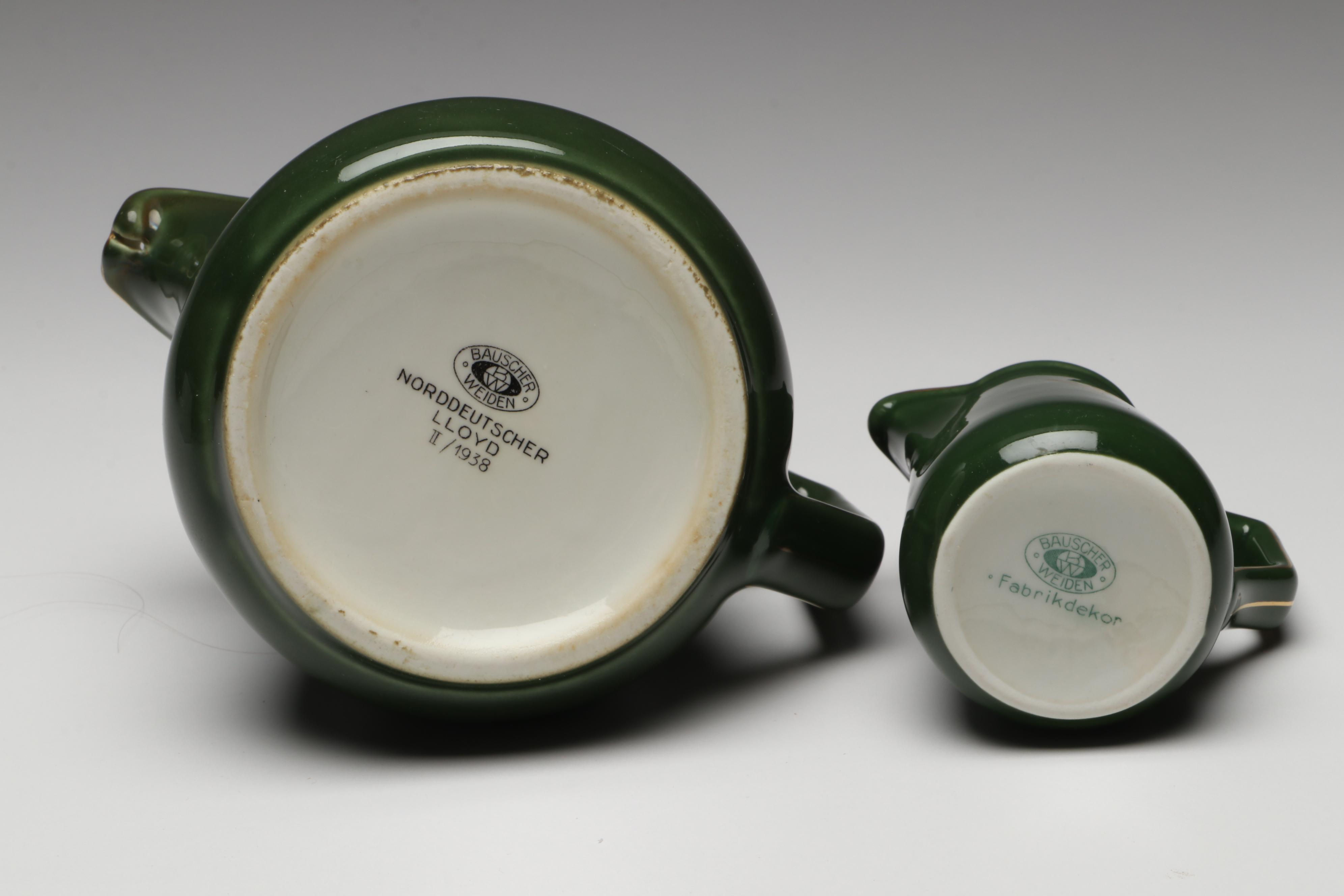 S.S. Bremen Teapot, Creamer, Ribbon and Photo Print