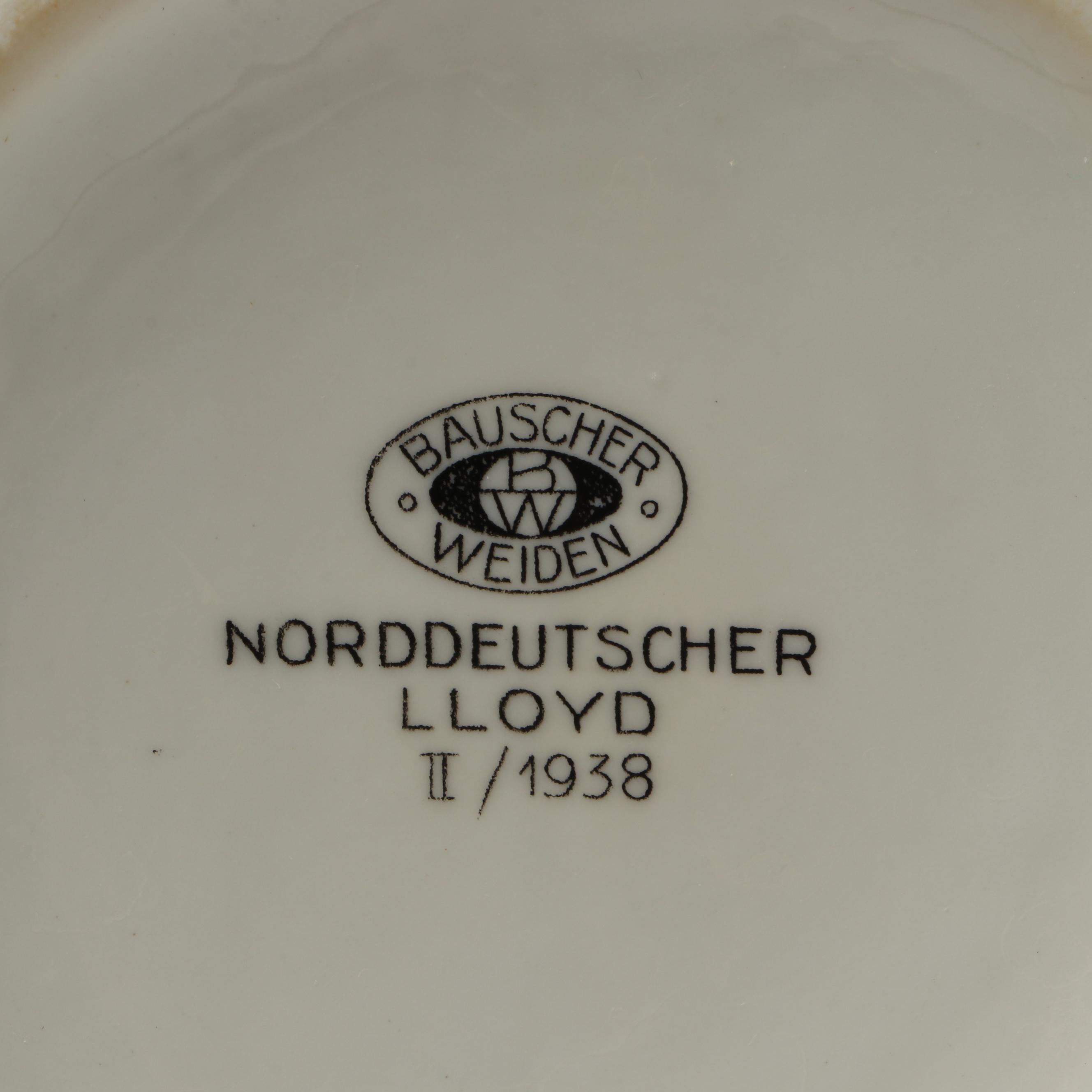 S.S. Bremen Teapot, Creamer, Ribbon and Photo Print