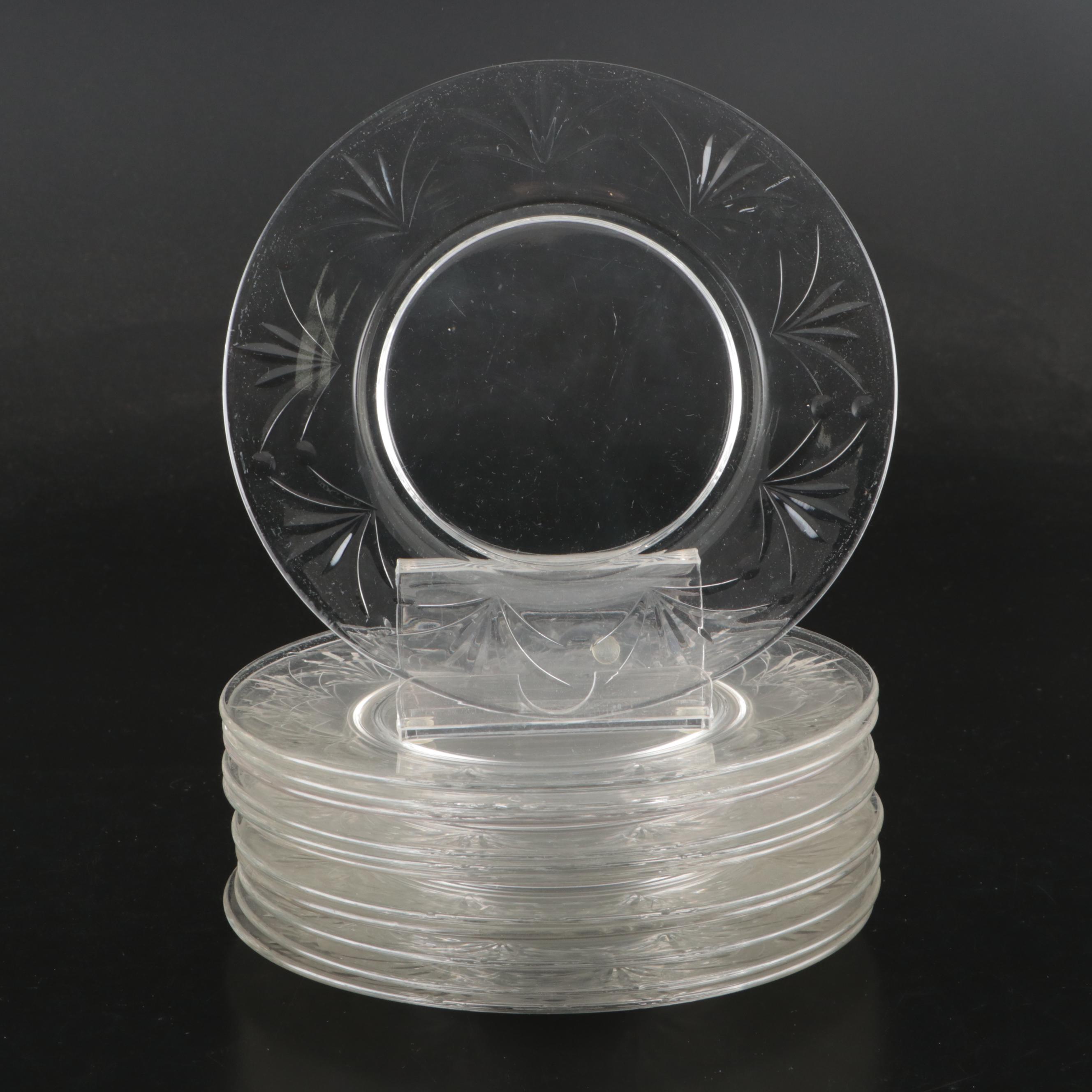 Seneca "Heritage" Cut Crystal Water Goblets and Plates with Other Stemware